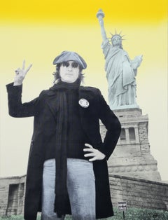 John Lennon - Peace and Freedom Yellow, Screenprint by Bob Gruen
