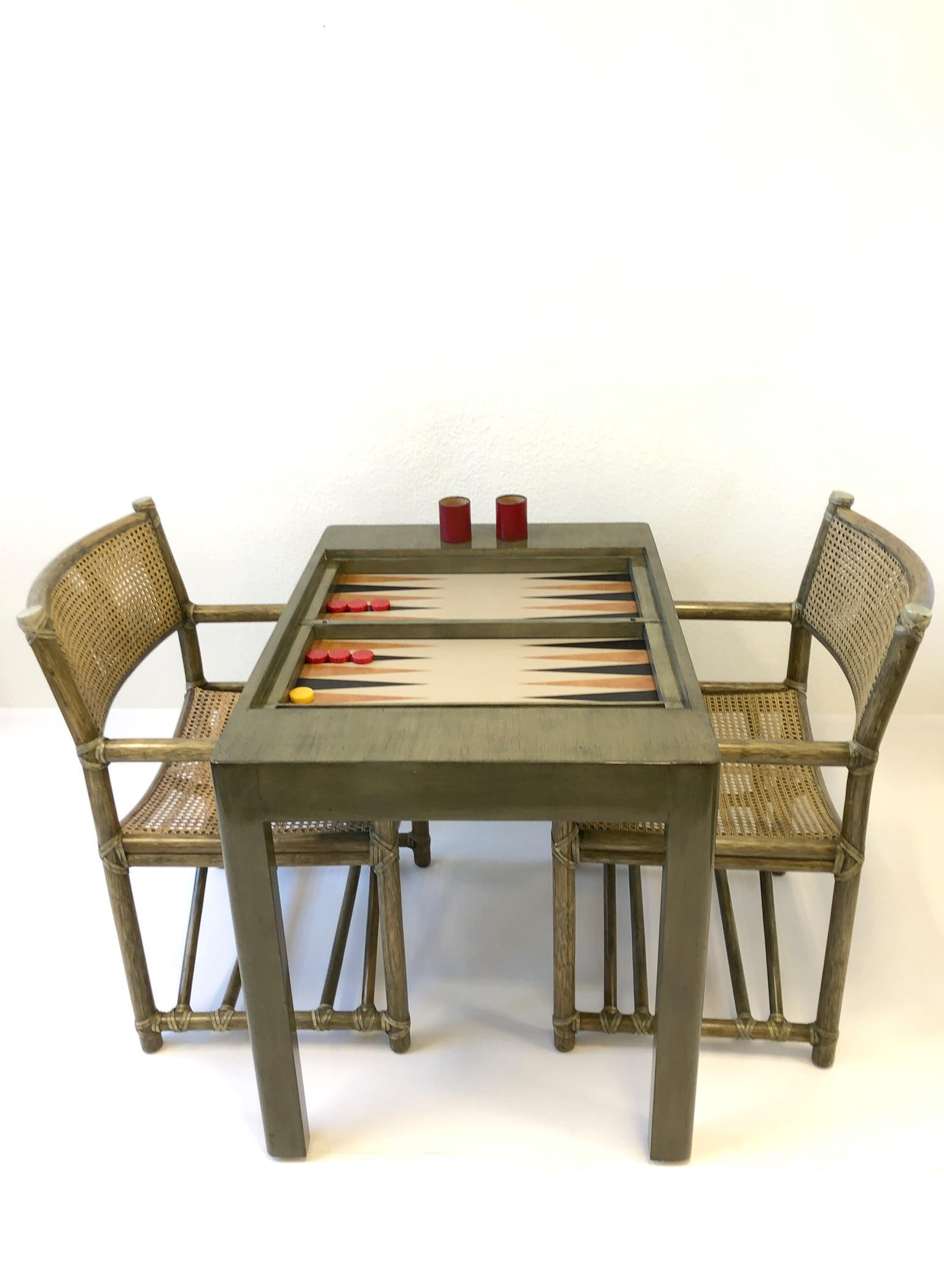 Modern Bob Hopes Backgammon Game Table Set by Steve Chase