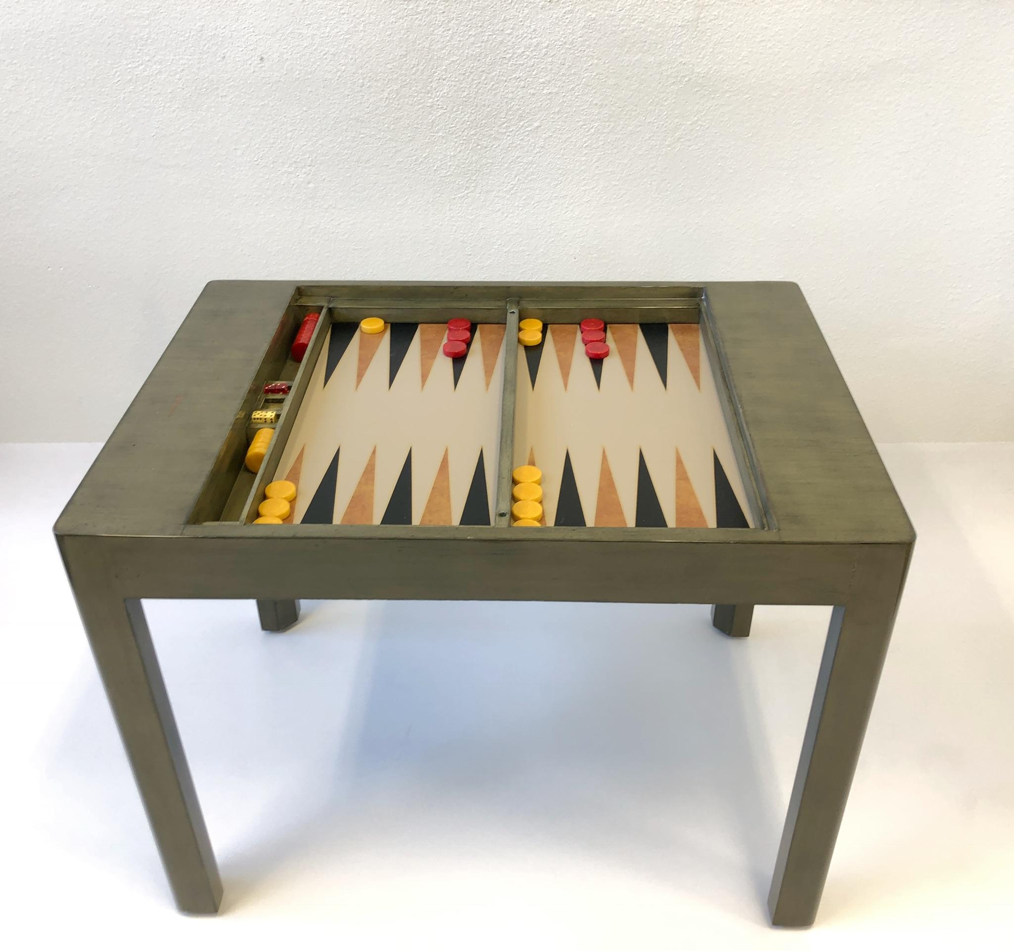 Lacquered Bob Hopes Backgammon Game Table Set by Steve Chase
