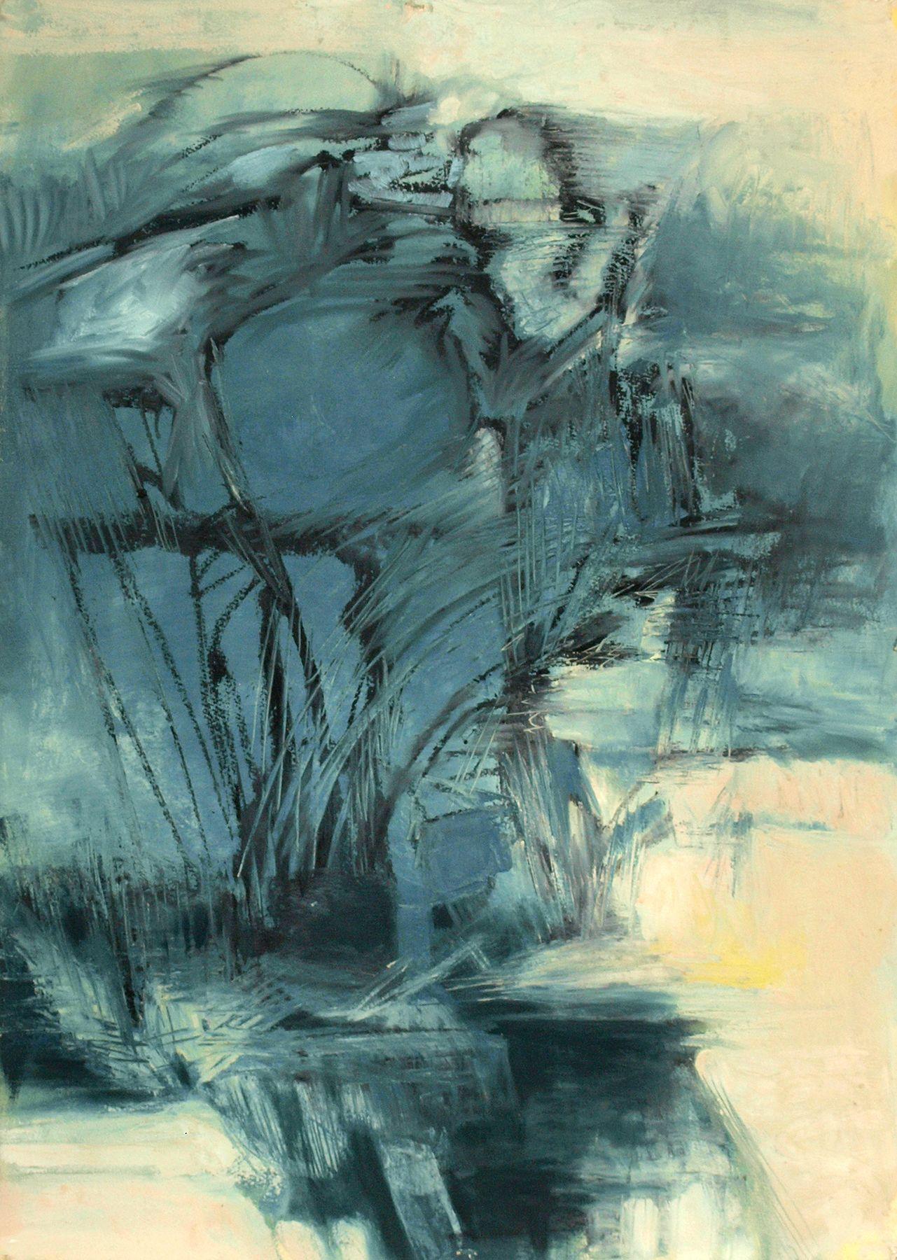 Blue Marsh, Mixed Media on Paper - Mixed Media Art by Bob Hunt