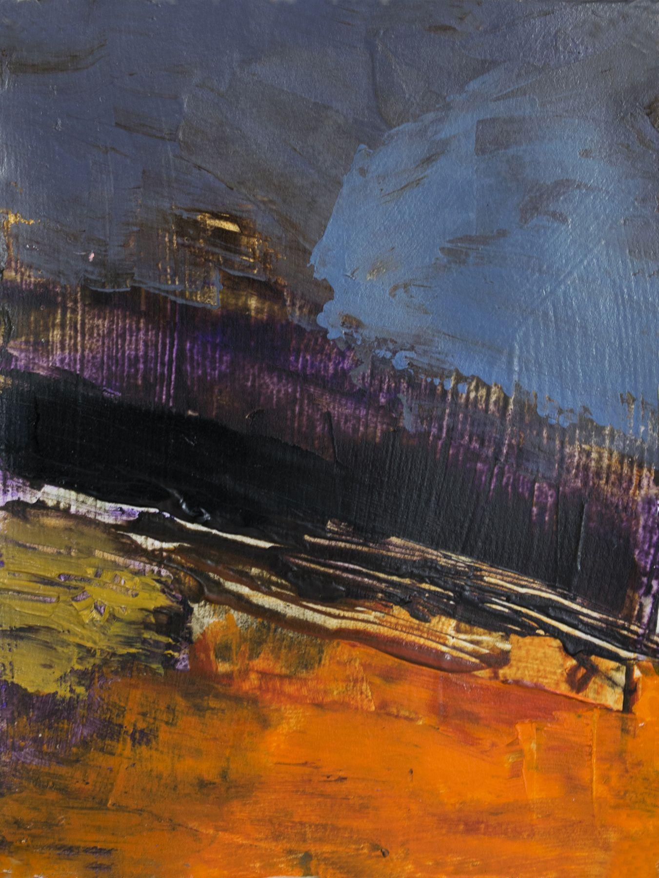 Bob Hunt Abstract Painting - Dead at the Tree Line, Painting, Acrylic on Paper