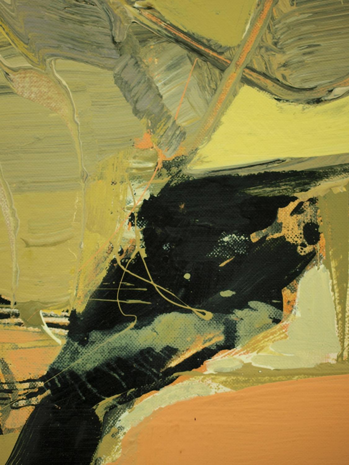 Viaggio pericoloso, Pittura, Acrilico su tela - Abstract Painting Beige di Bob Hunt