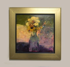 The Neighbor's Floweres, Painting, Acrylic on MDF Panel