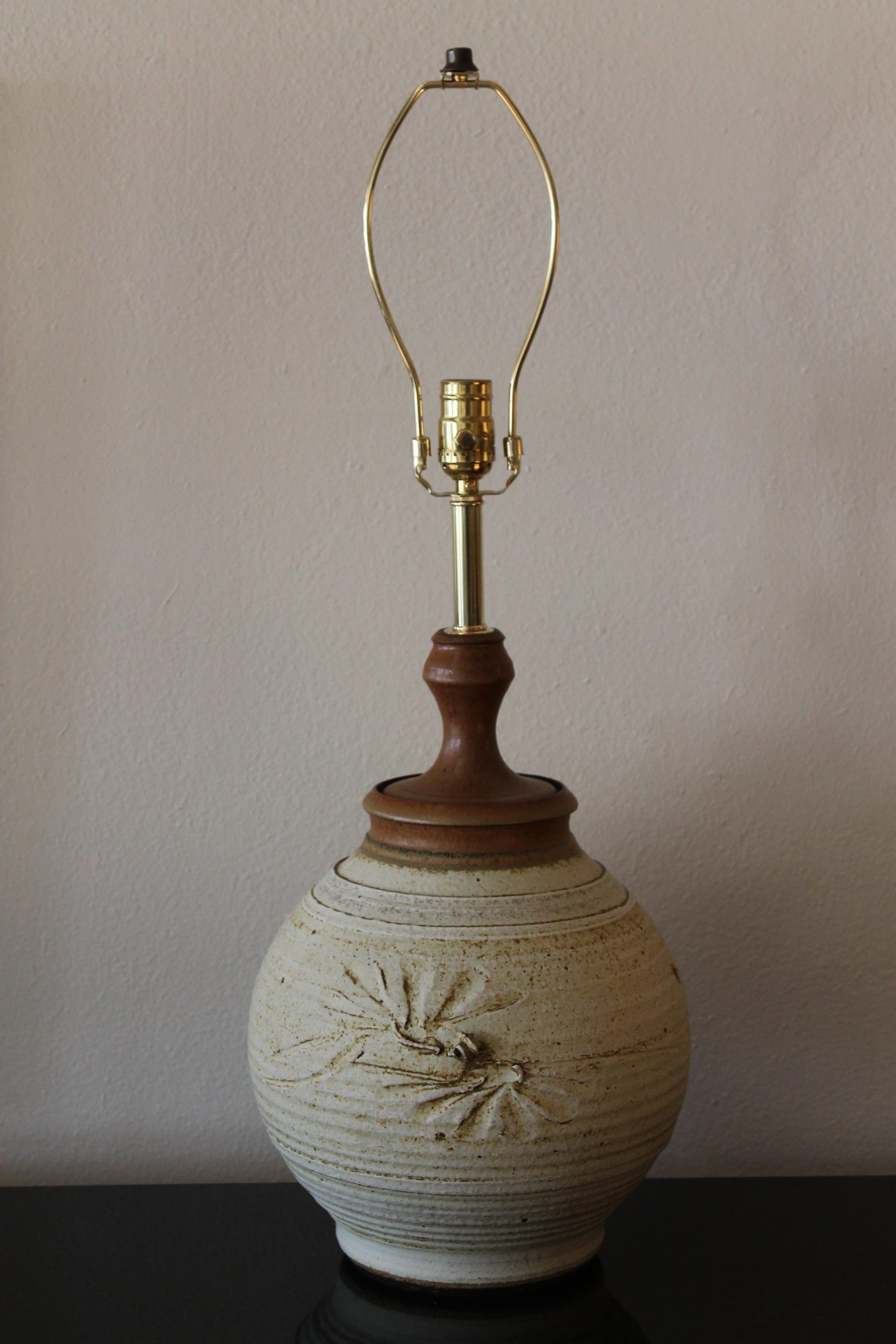 Mid-Century Modern Stoneware Lamp by Bob Kinzie for the Affiliated Craftsmen Lamp Company For Sale