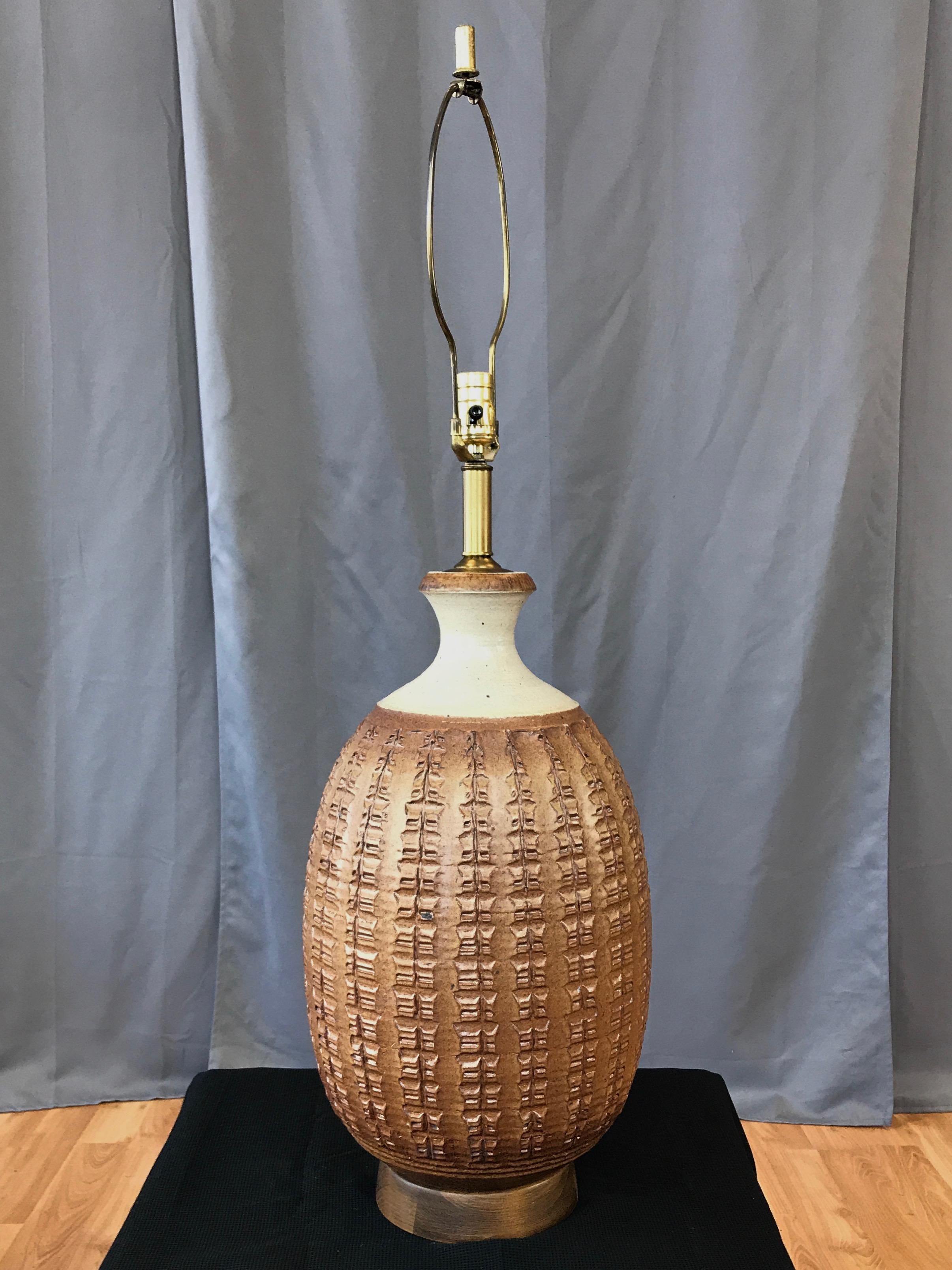 Mid-Century Modern Bob Kinzie for Affiliated Craftsmen Z Series Stoneware Table Lamp, 1960s