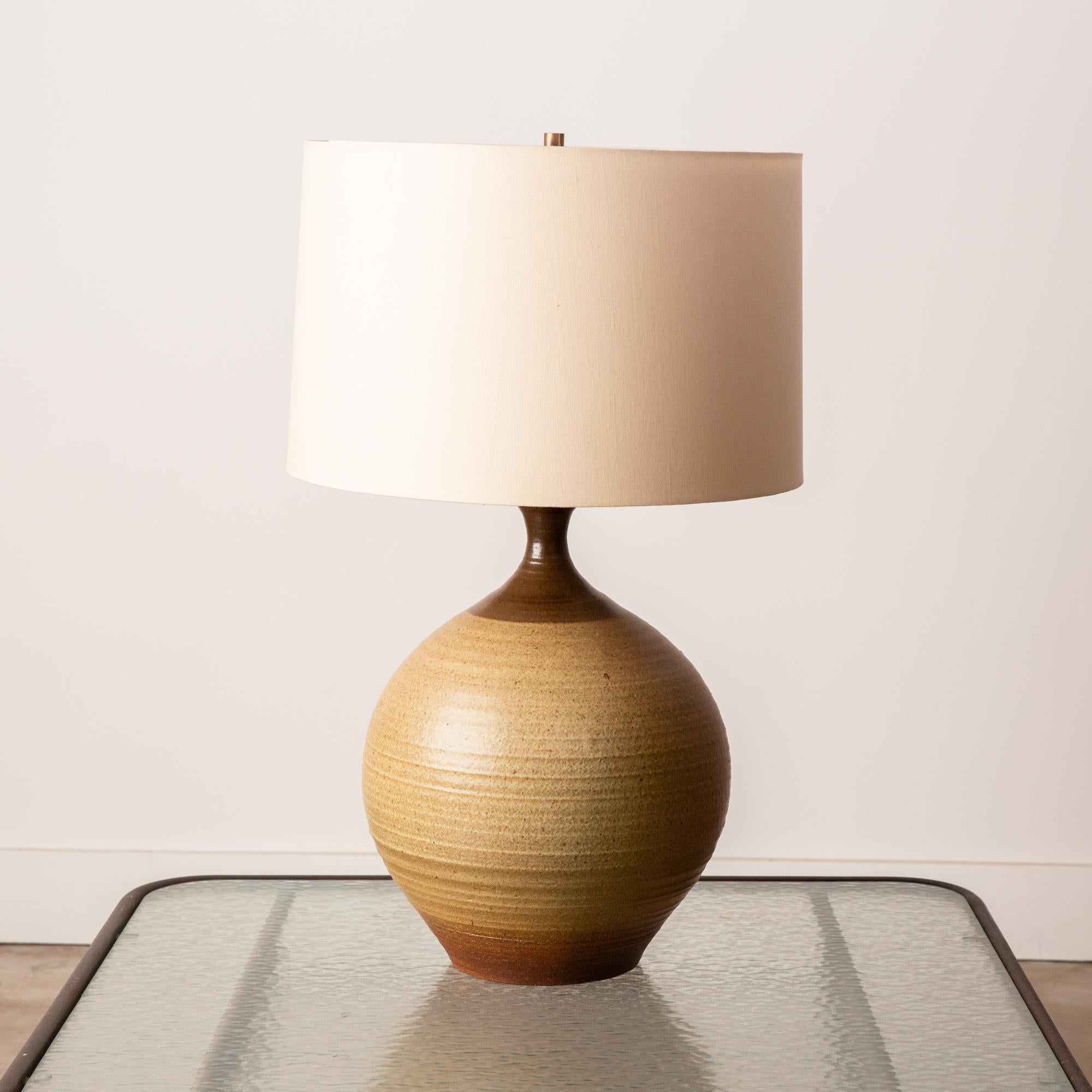 American Bob Kinzie for Affiliated Craftsmen Large Stoneware Table Lamp