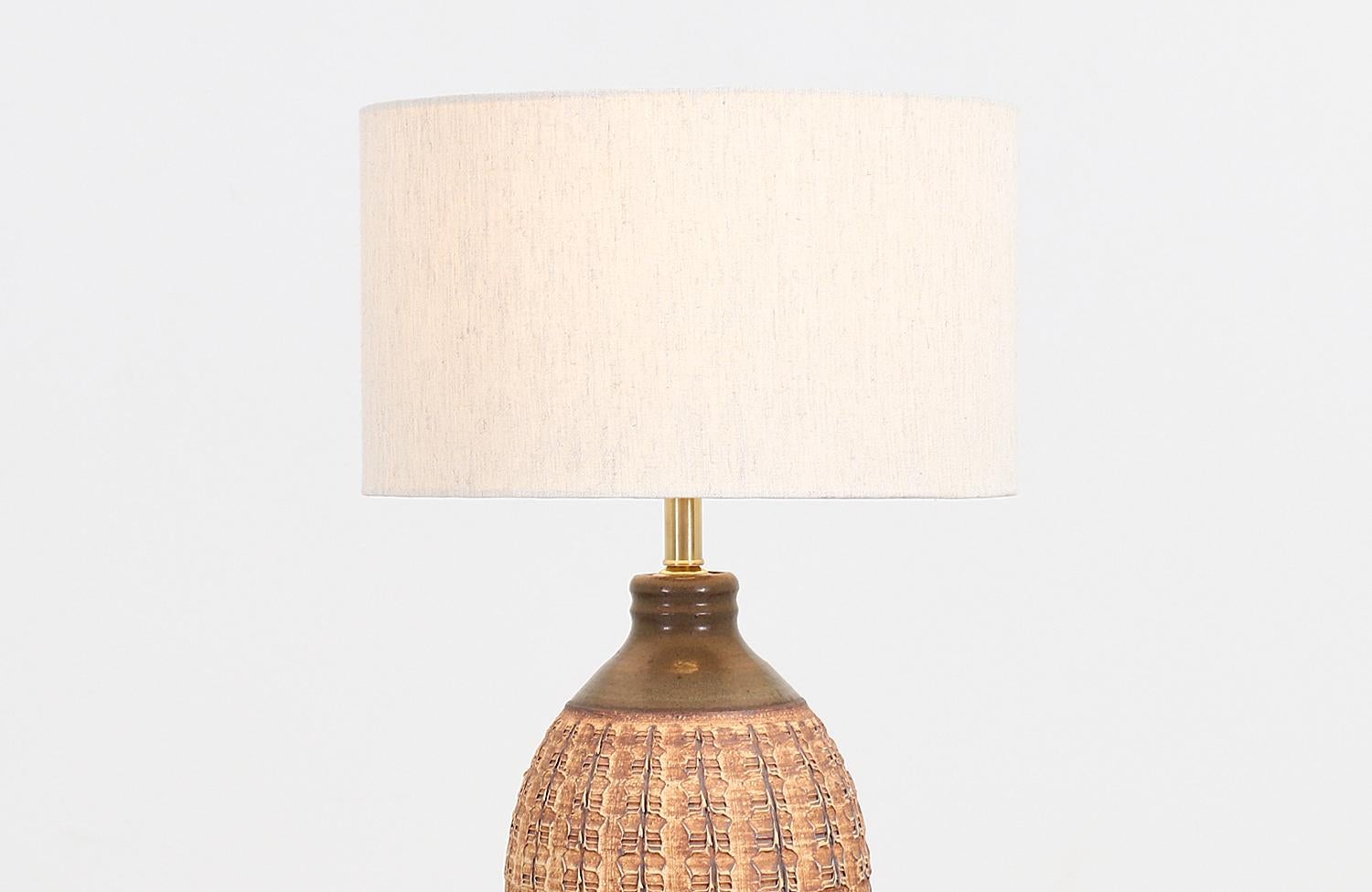 Mid-Century Modern Bob Kinzie “N-Series” Ceramic Table Lamps for Affiliated Craftsmen