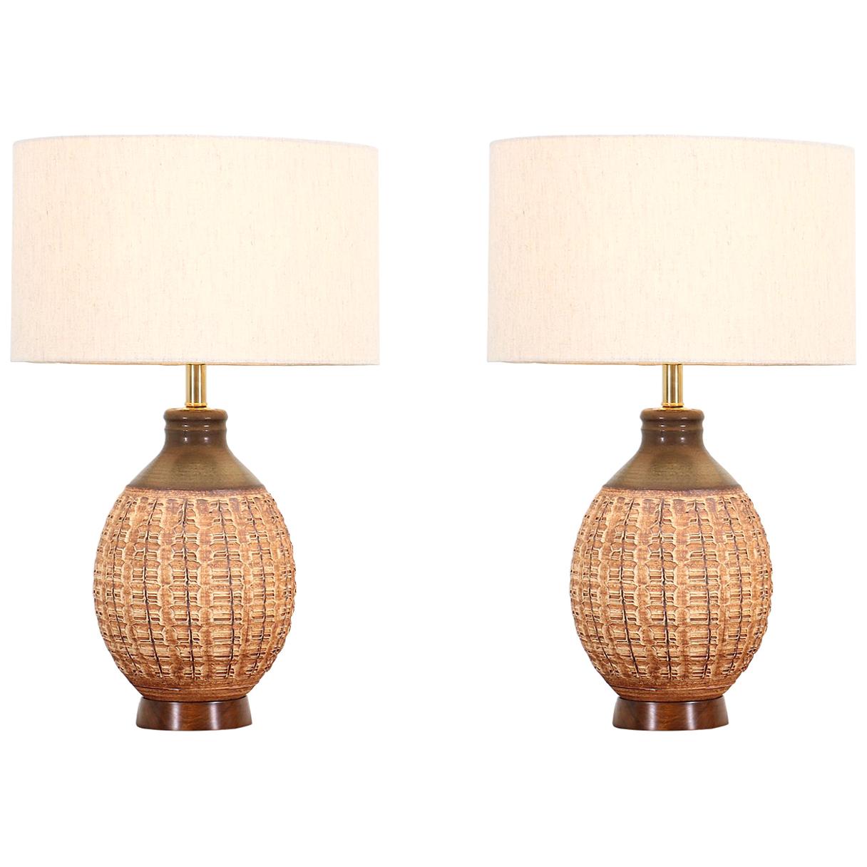 Bob Kinzie “N-Series” Ceramic Table Lamps for Affiliated Craftsmen