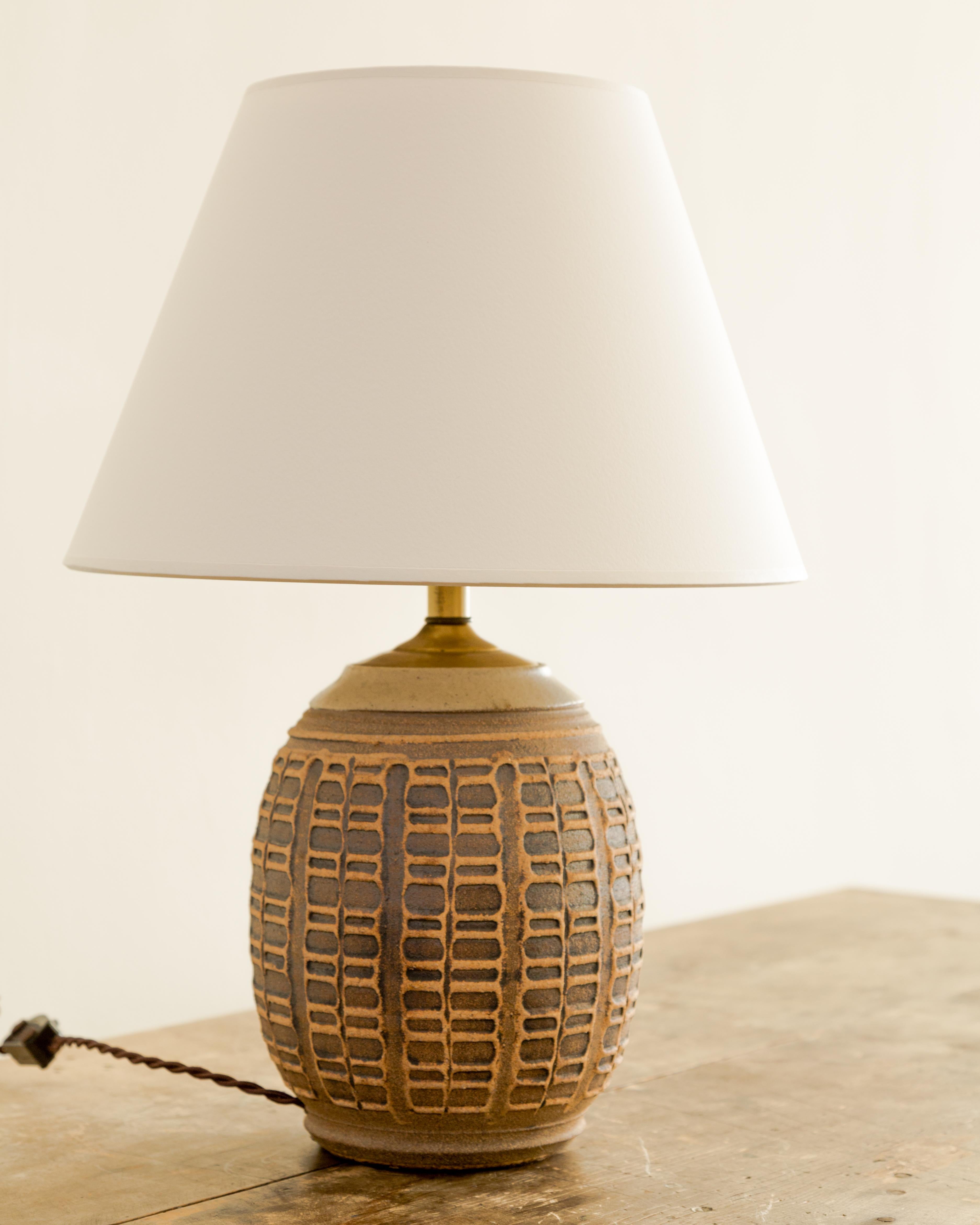 American Bob Kinzie  Stoneware Table Lamp For Sale