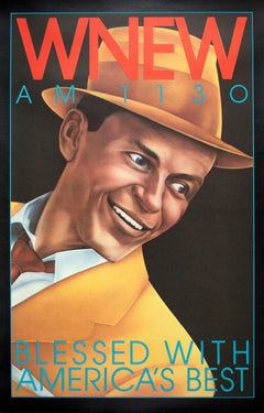 Original Frank Sinatra Jazz Original Vintage Poster for WNEW New York 1973