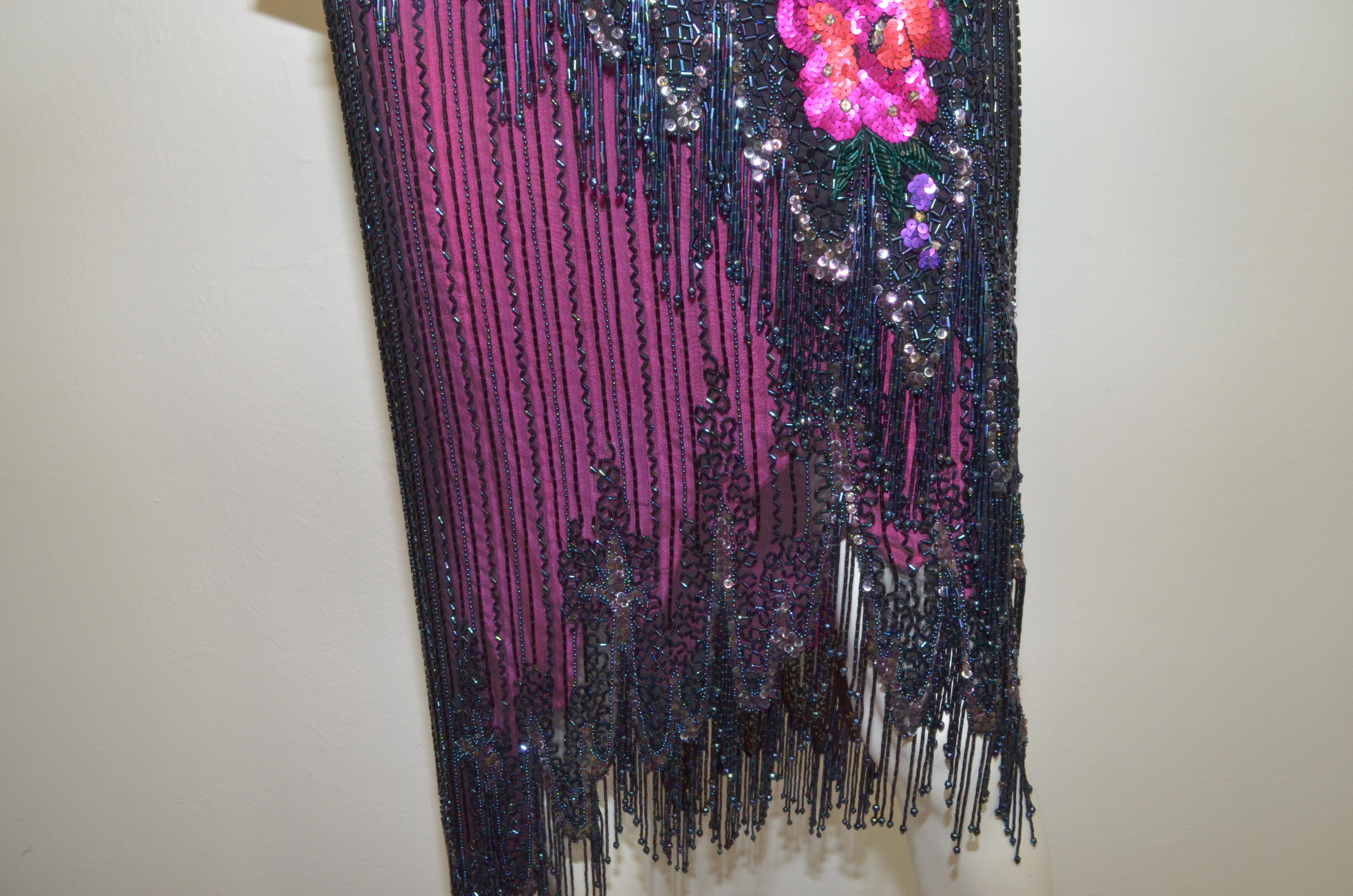 Bob Mackie 1970's Fringe Beaded Embellished Dress 7