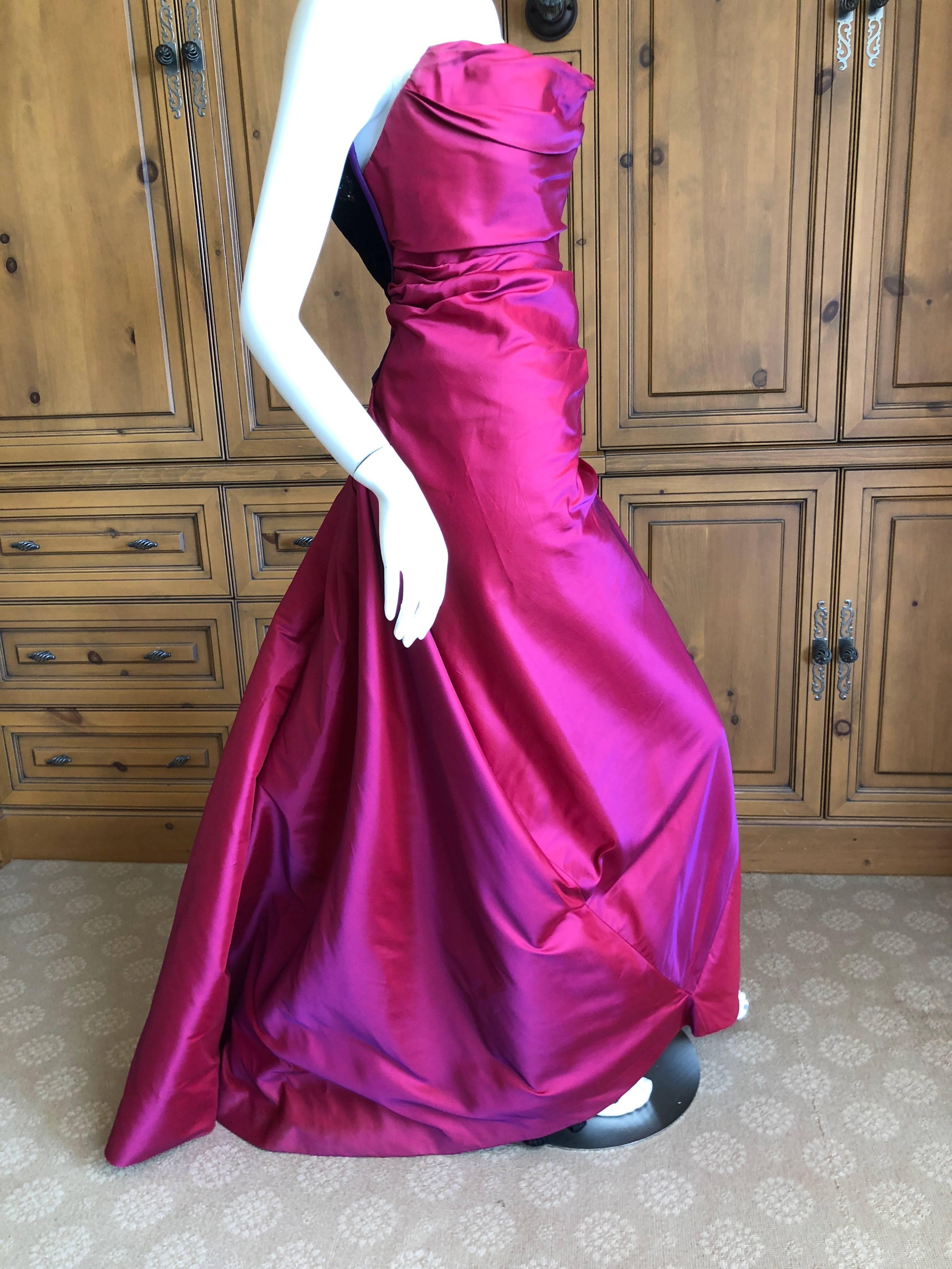 Bob Mackie Glamorous Magenta Ballgown with Crystal Beaded Accents, 1980s  In Excellent Condition In Cloverdale, CA
