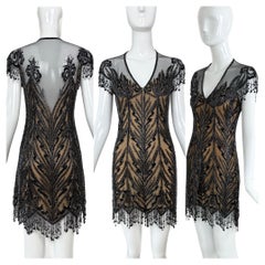 BOB MACKIE 1980's Vintage Heavily Embellished Mini Dress