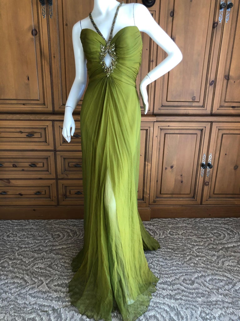 bob mackie green dress Sequined Bob Mackie Gown with a Layered Silk Chiffon Skirt – Style & Salvage