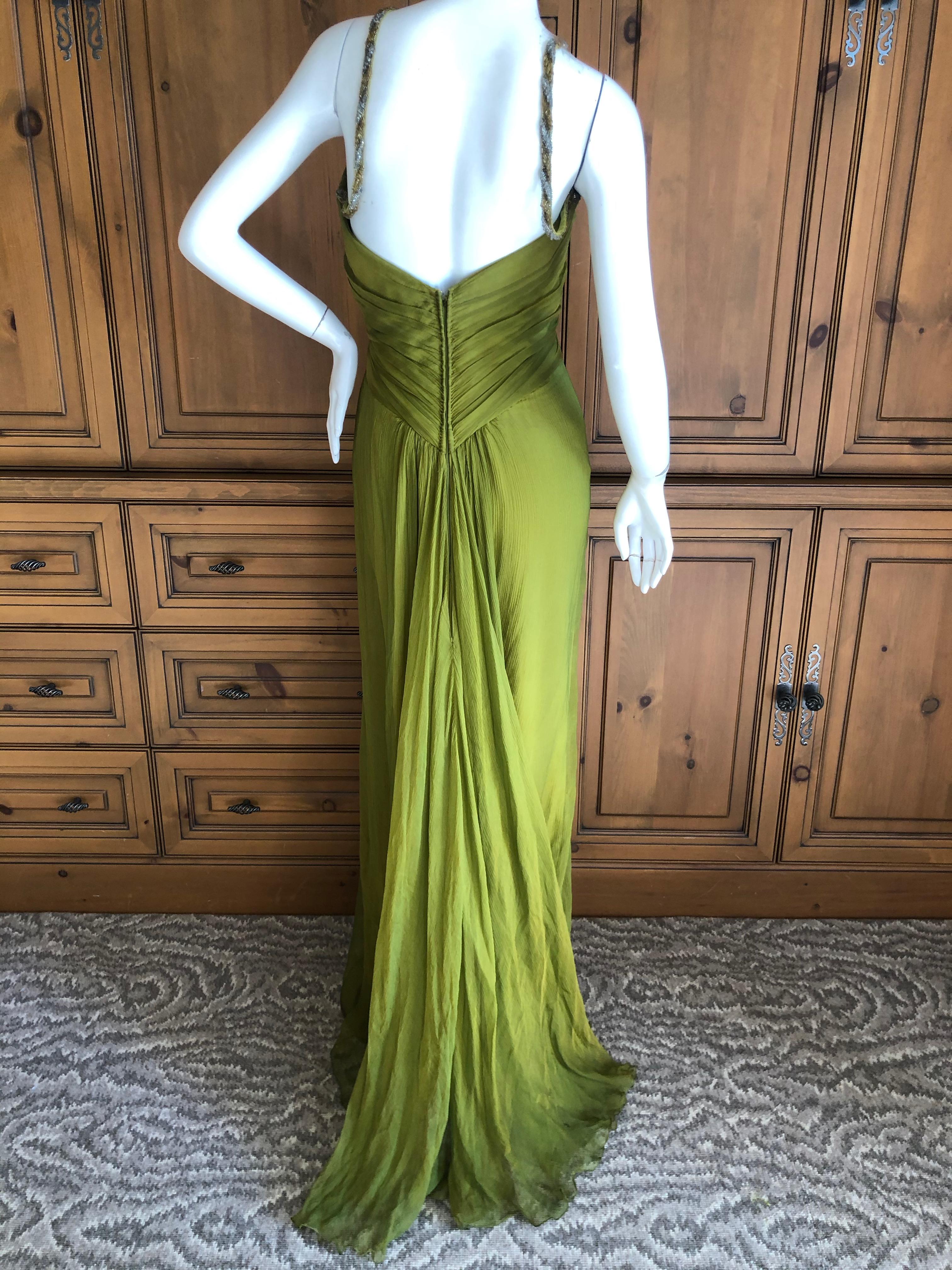 Bob Mackie 70's Sheer Silk Chiffon Beaded Keyhole Gown with Matching Cape For Sale 1