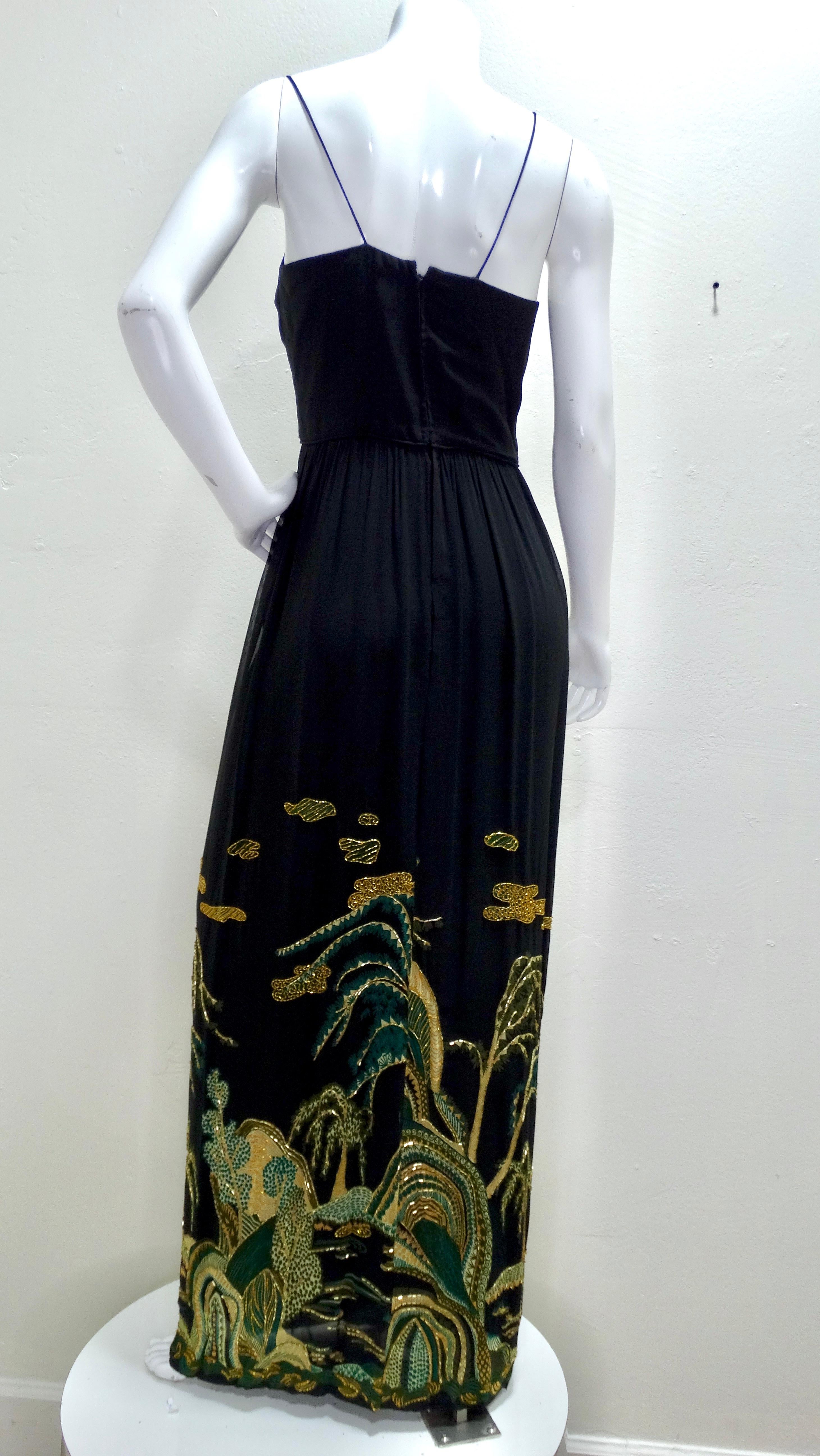 da uomo o donna Bob Mackie e Ray Aghayan, abito in chiffon con perline a forma di albero di salice