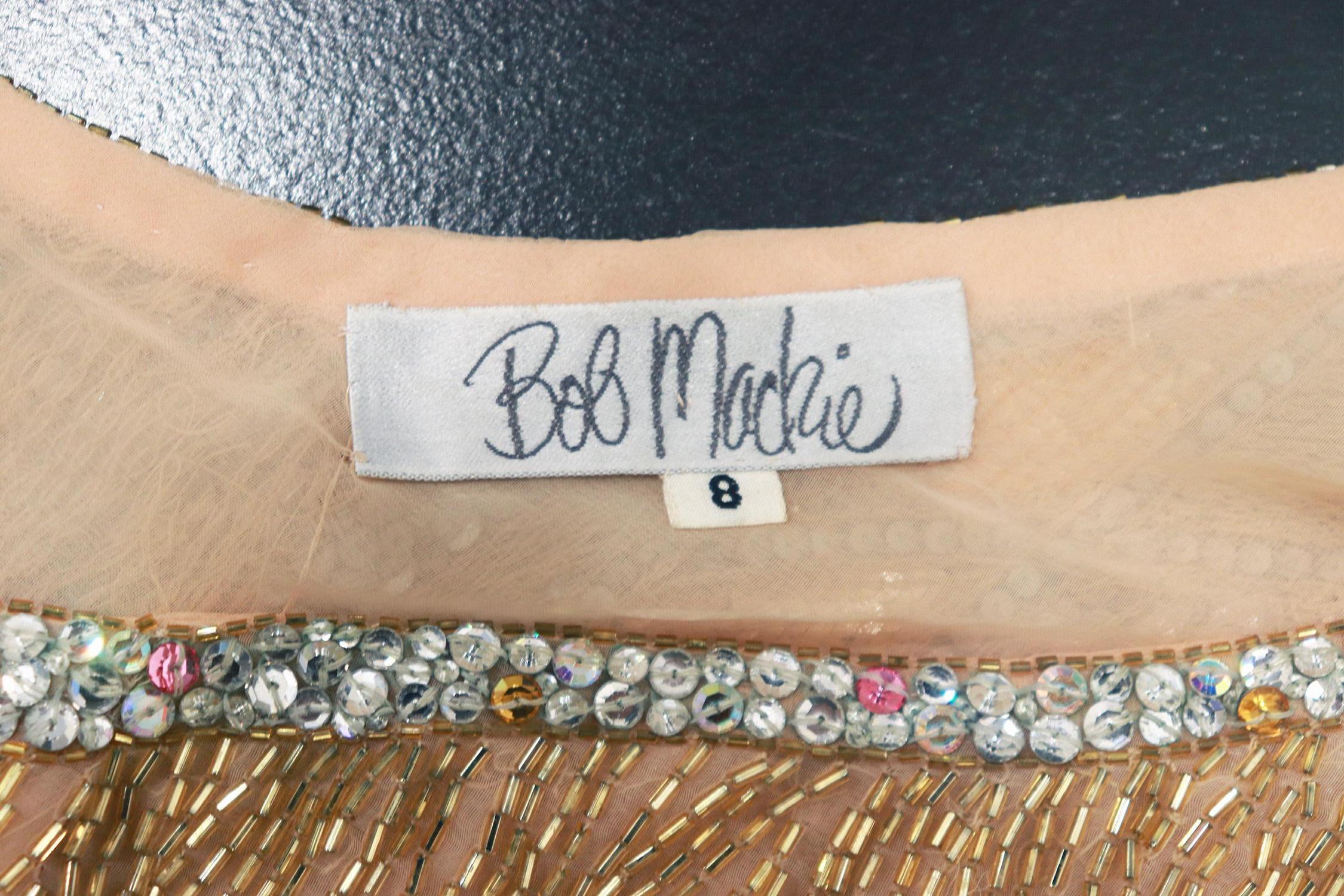 BOB MACKIE Bata asimétrica de cuentas de cristal y lentejuelas con flecos de cuentas en venta 10