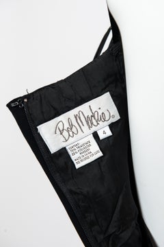 Bob Mackie Black Evening Gown With Velvet & Beaded Trim