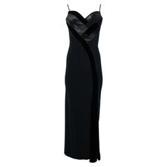 Bob Mackie Black Evening Gown With Velvet
Beaded Trim