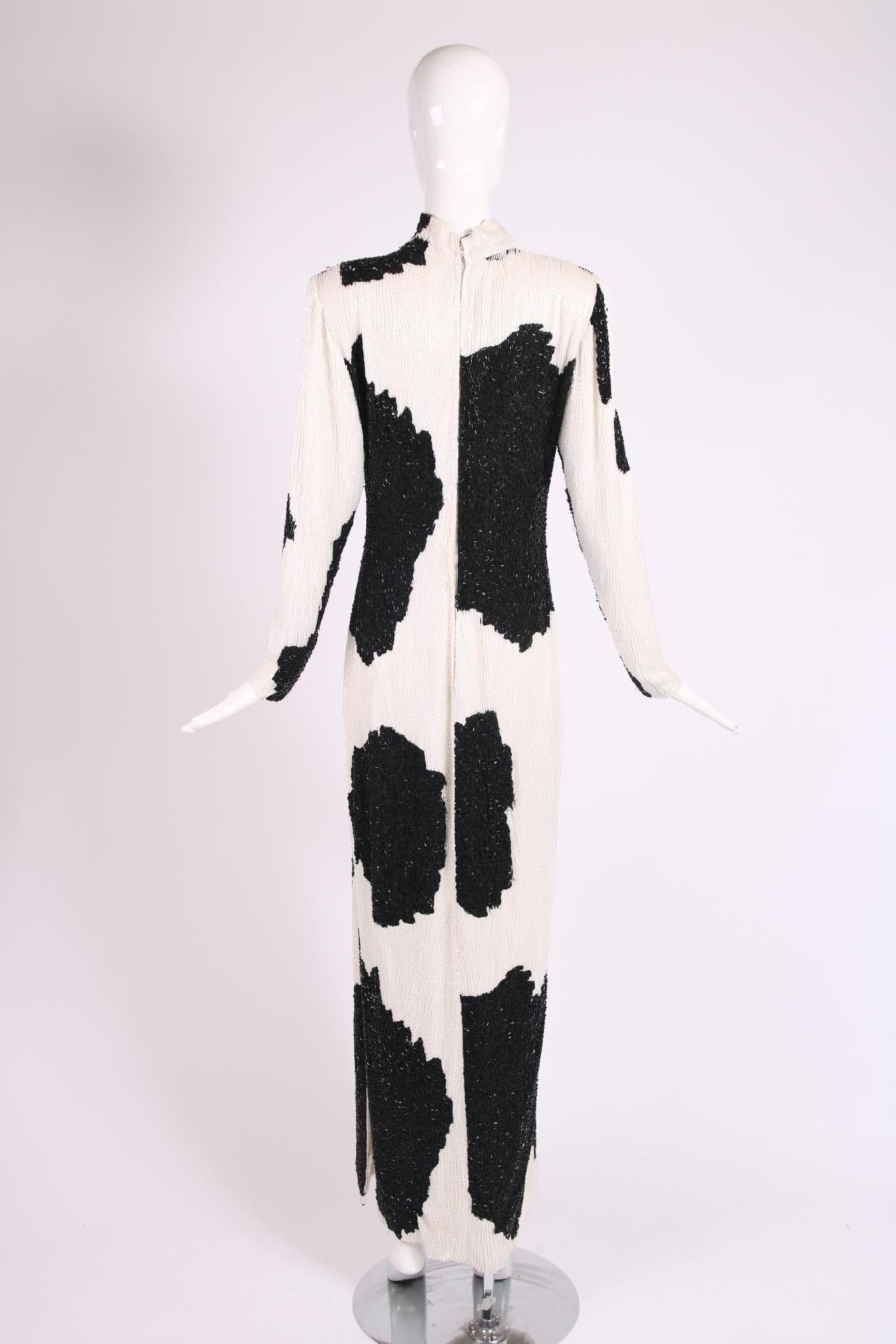 black and white evening gown