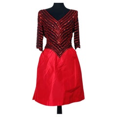 Bob Mackie Boutique red evening and cocktail dress 1980s