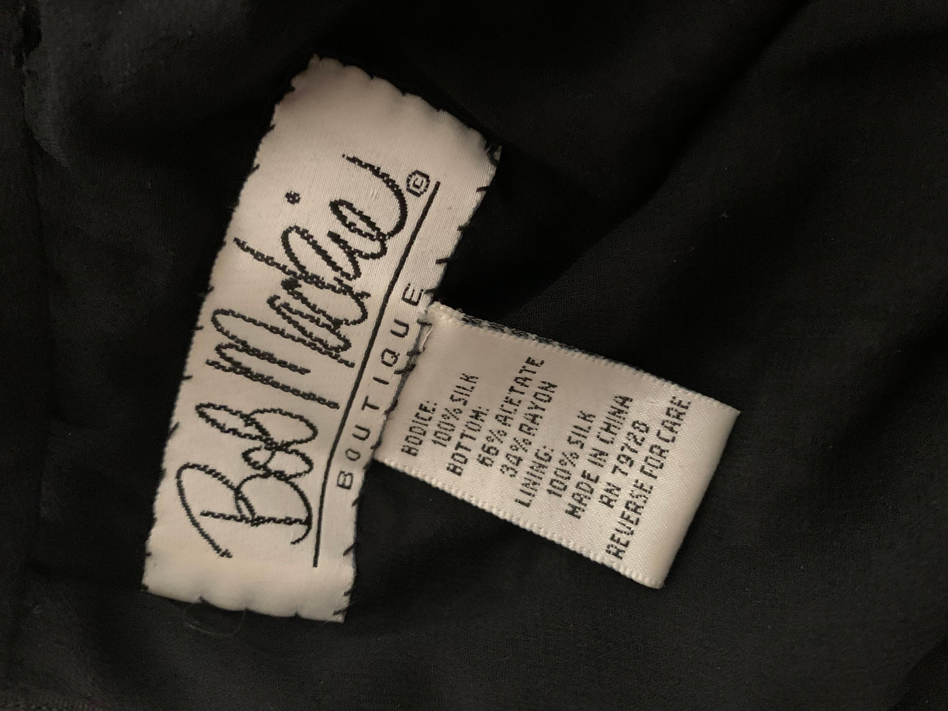 Bob Mackie Boutique Fleur de Lis Robe vintage perlée noire et dorée taille 6/8 en vente 14