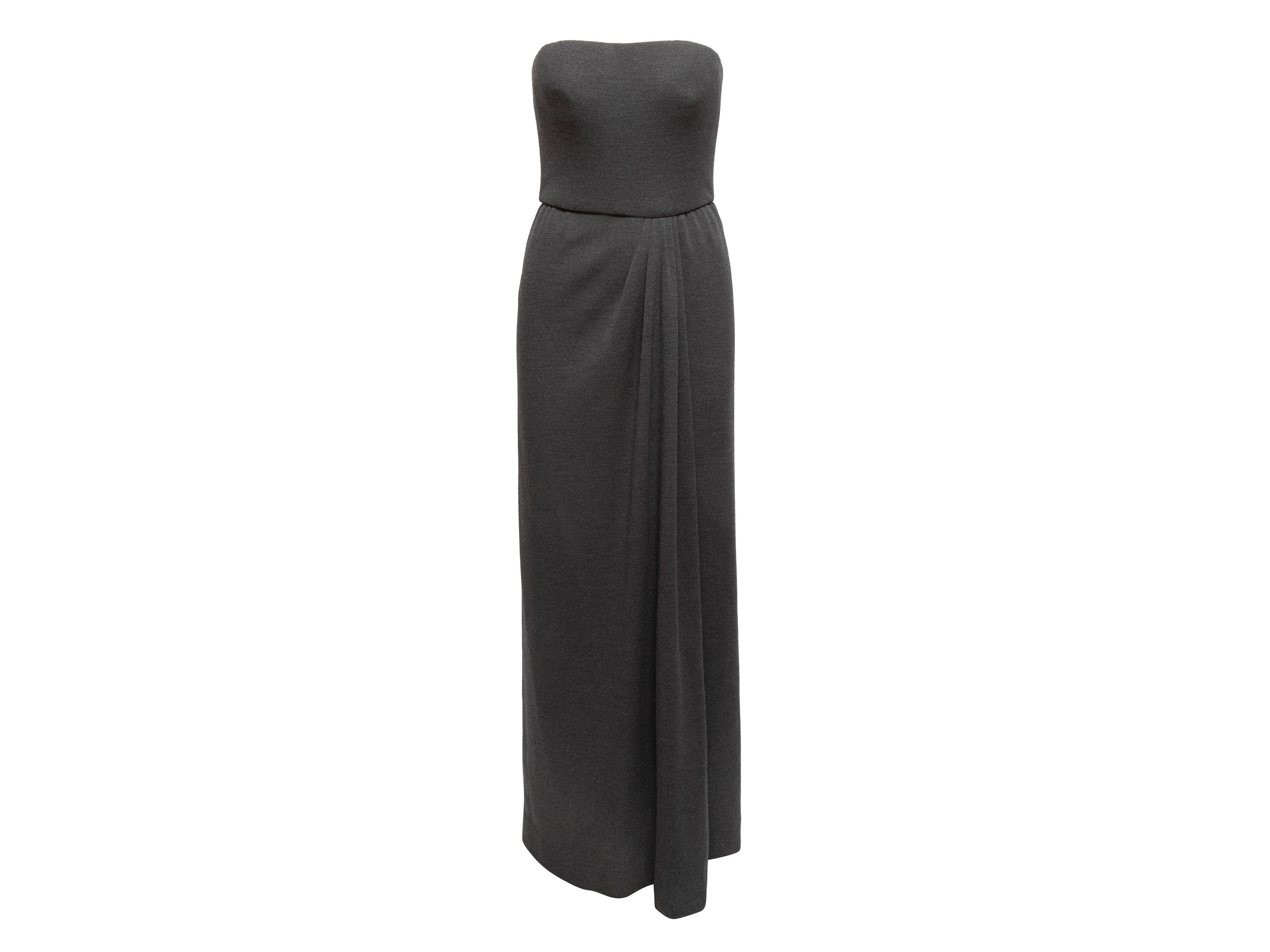 Women's Bob Mackie Charcoal Strapless Knit Maxi Dress