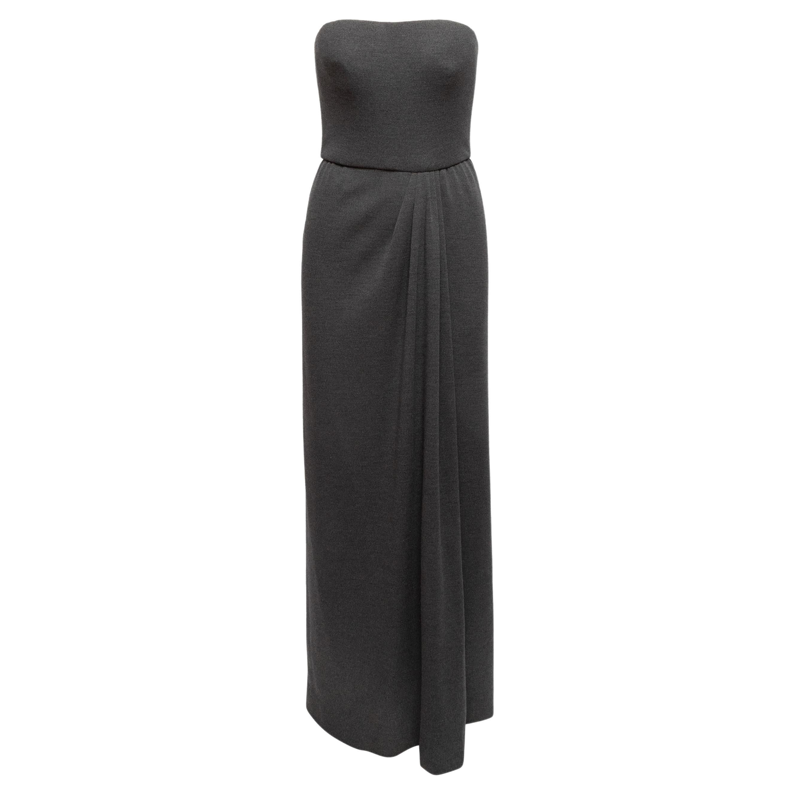 Bob Mackie Charcoal Strapless Knit Maxi Dress