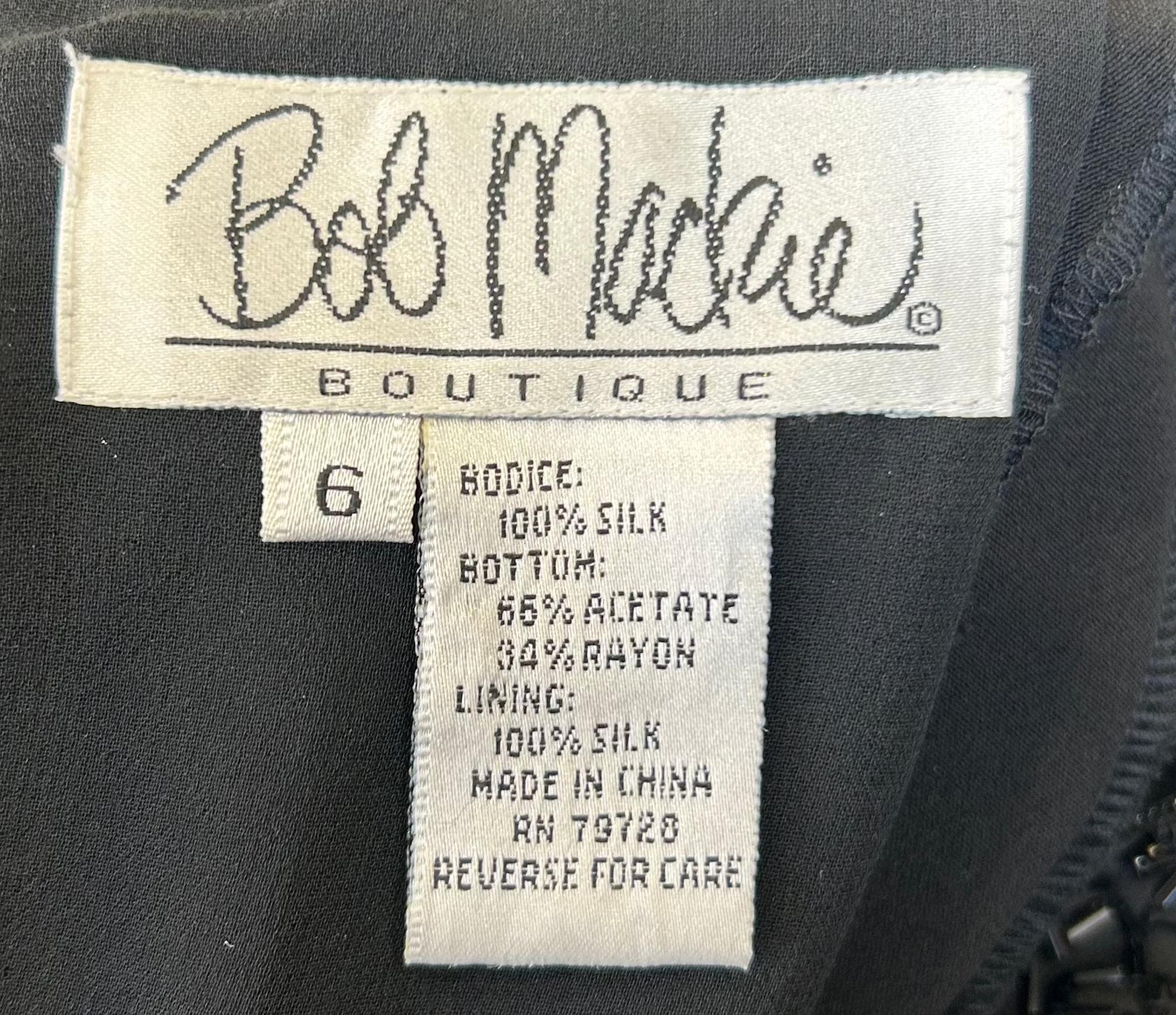 Bob Mackie Fleur de Lys Beaded Long Sleeve Cocktail Gown, 1990s In Excellent Condition For Sale In Los Angeles, CA