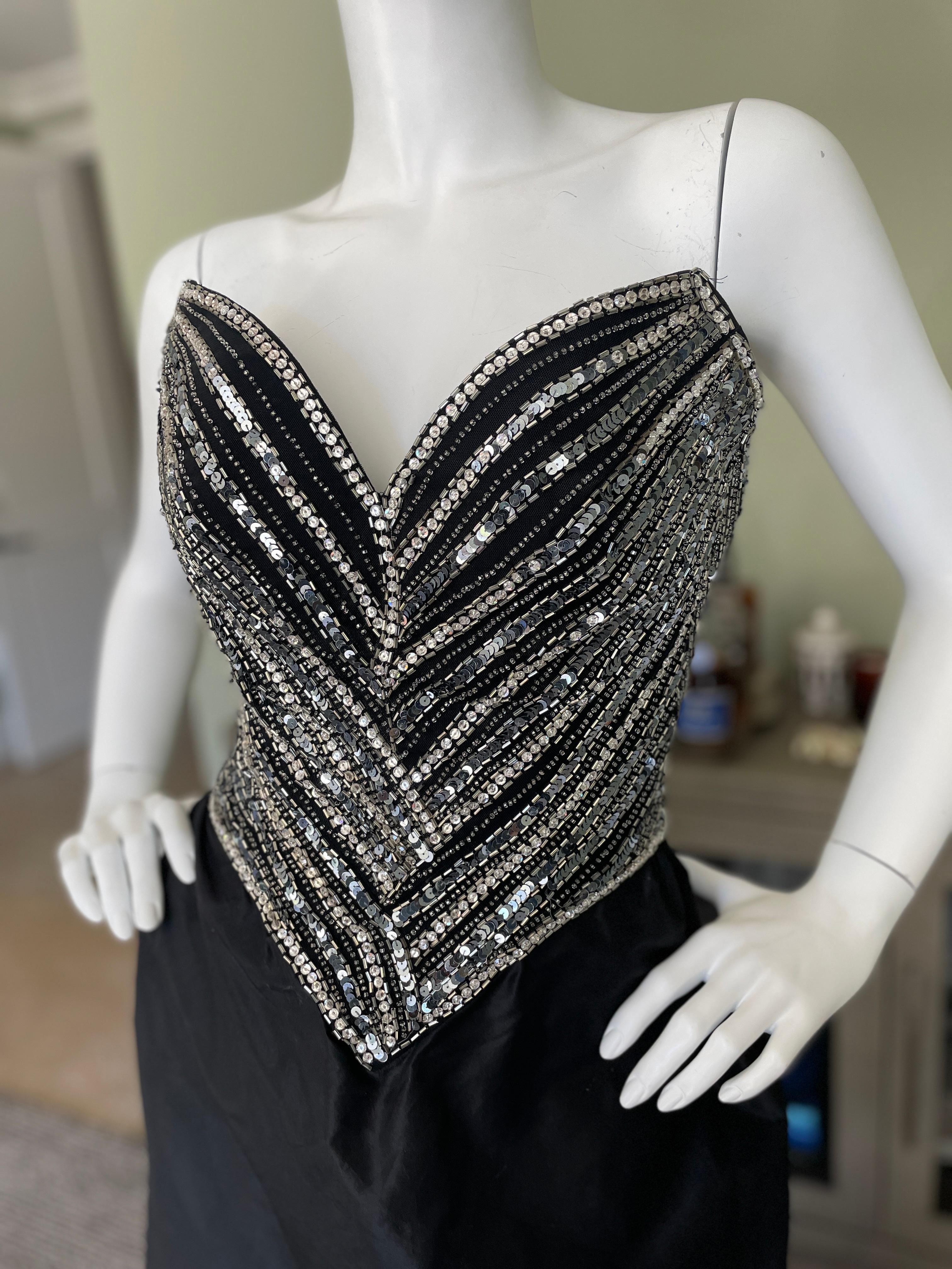 Bob Mackie for Martha Park Avenue Vintage Embellished Corset Cocktail Dress   In Excellent Condition For Sale In Cloverdale, CA
