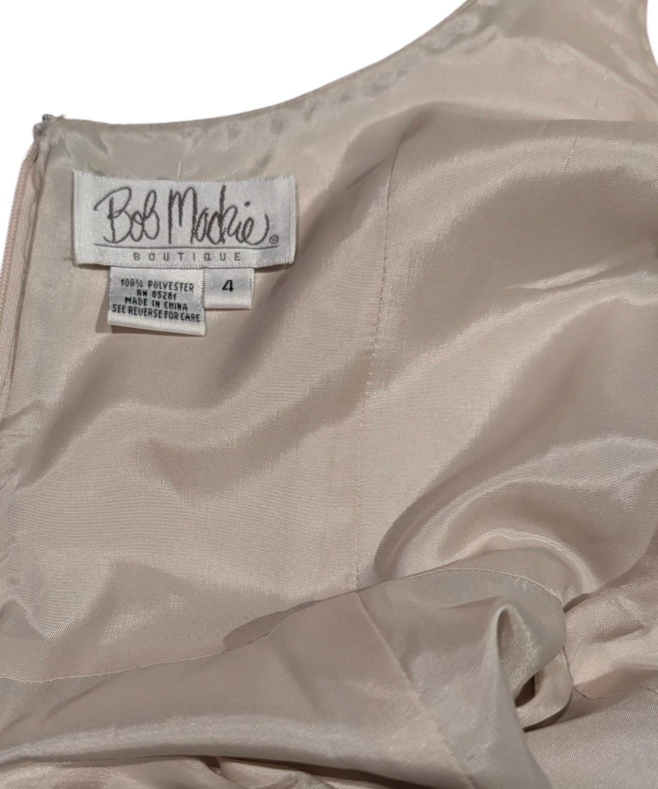 Bob Mackie - Robe en dentelle perlée - Bleu glacier en vente 6