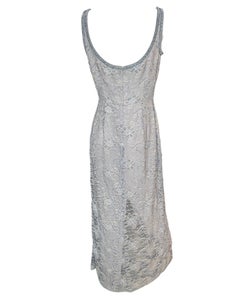 1990’s Bob Mackie Boutique Dazzling Blue Beaded Lace Gown