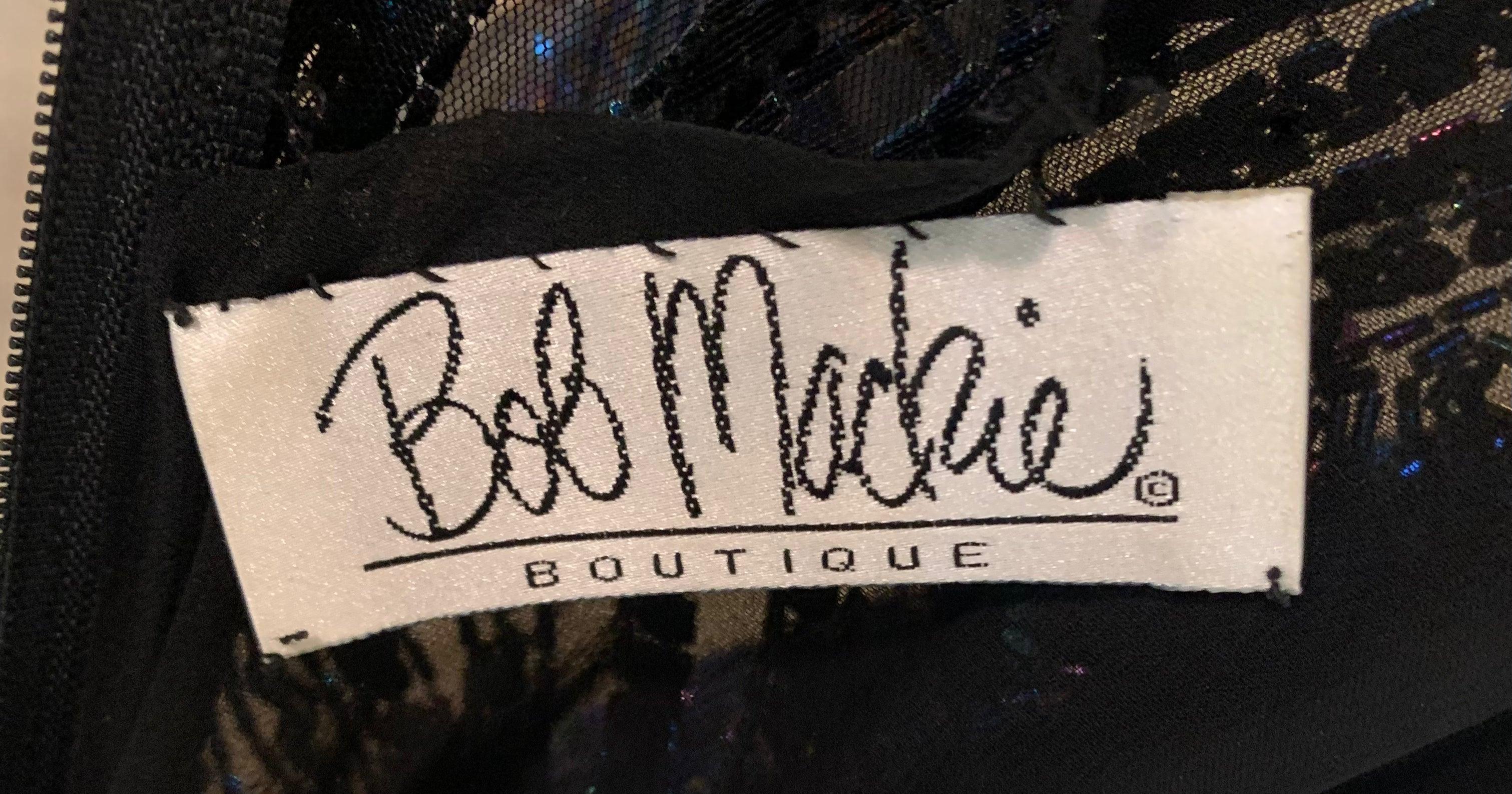 Bob Mackie Mitternachtsblaues schillerndes Kleid aus Pailletten und Perlen, 1980er Jahre im Zustand „Hervorragend“ im Angebot in Los Angeles, CA