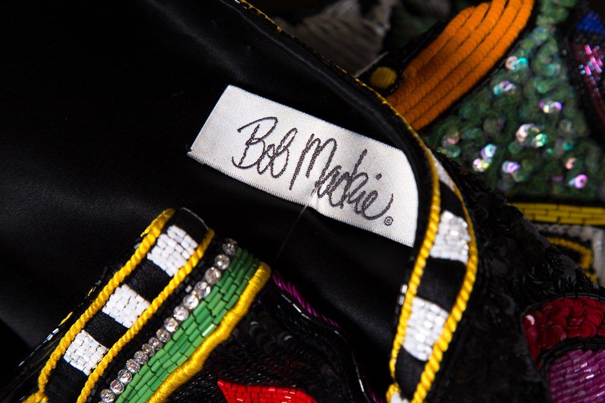 BOB MACKIE  Monte Carlo Bead Embellished Casino Motif Jacket SZ M In Good Condition For Sale In Scottsdale, AZ