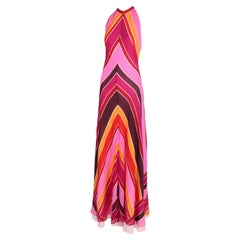 Bob Mackie & Ray Aghayan Chevron Striped Halter Maxi Dress 