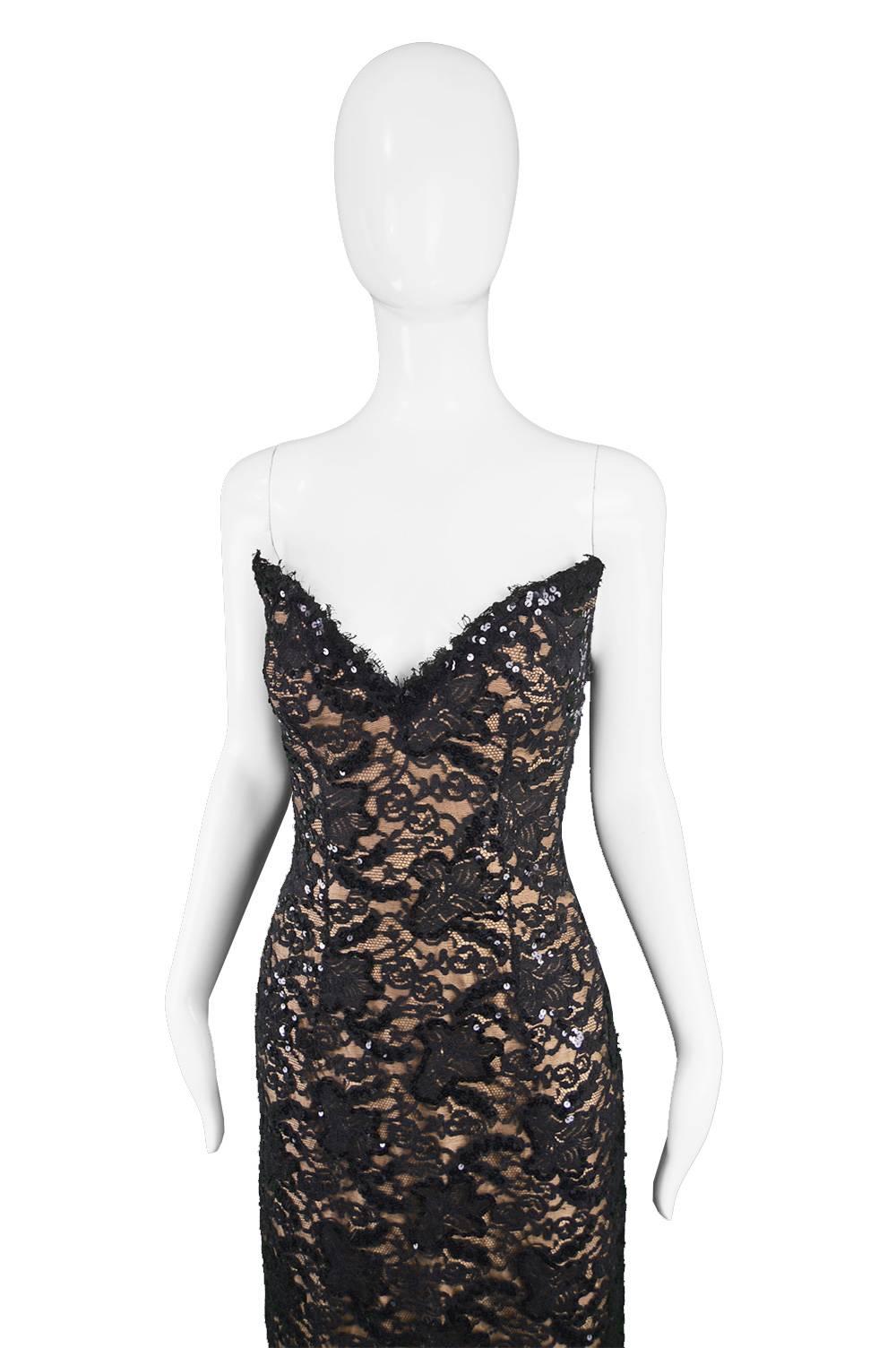 Women's Bob Mackie Sequinned Lace Evening Gown