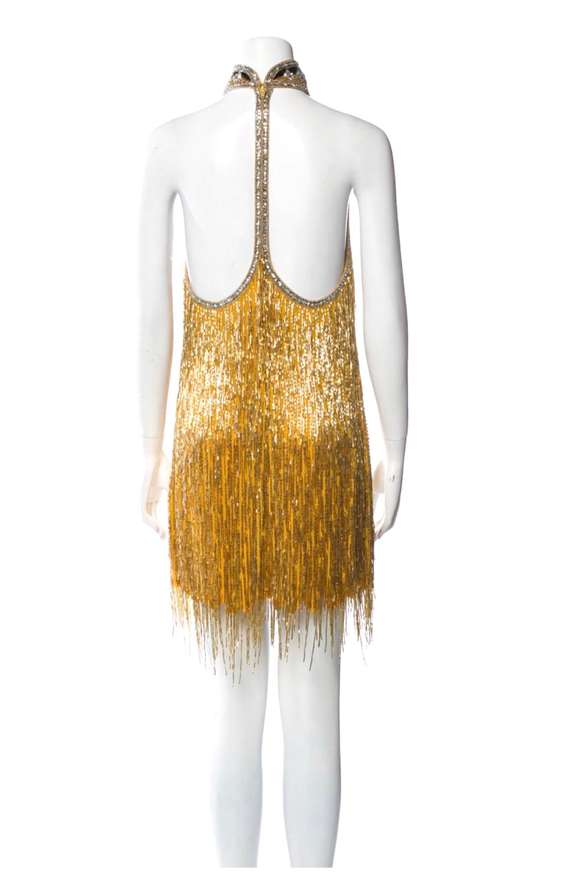 Bob Mackie silk dress with beading and sequins

open T back
31