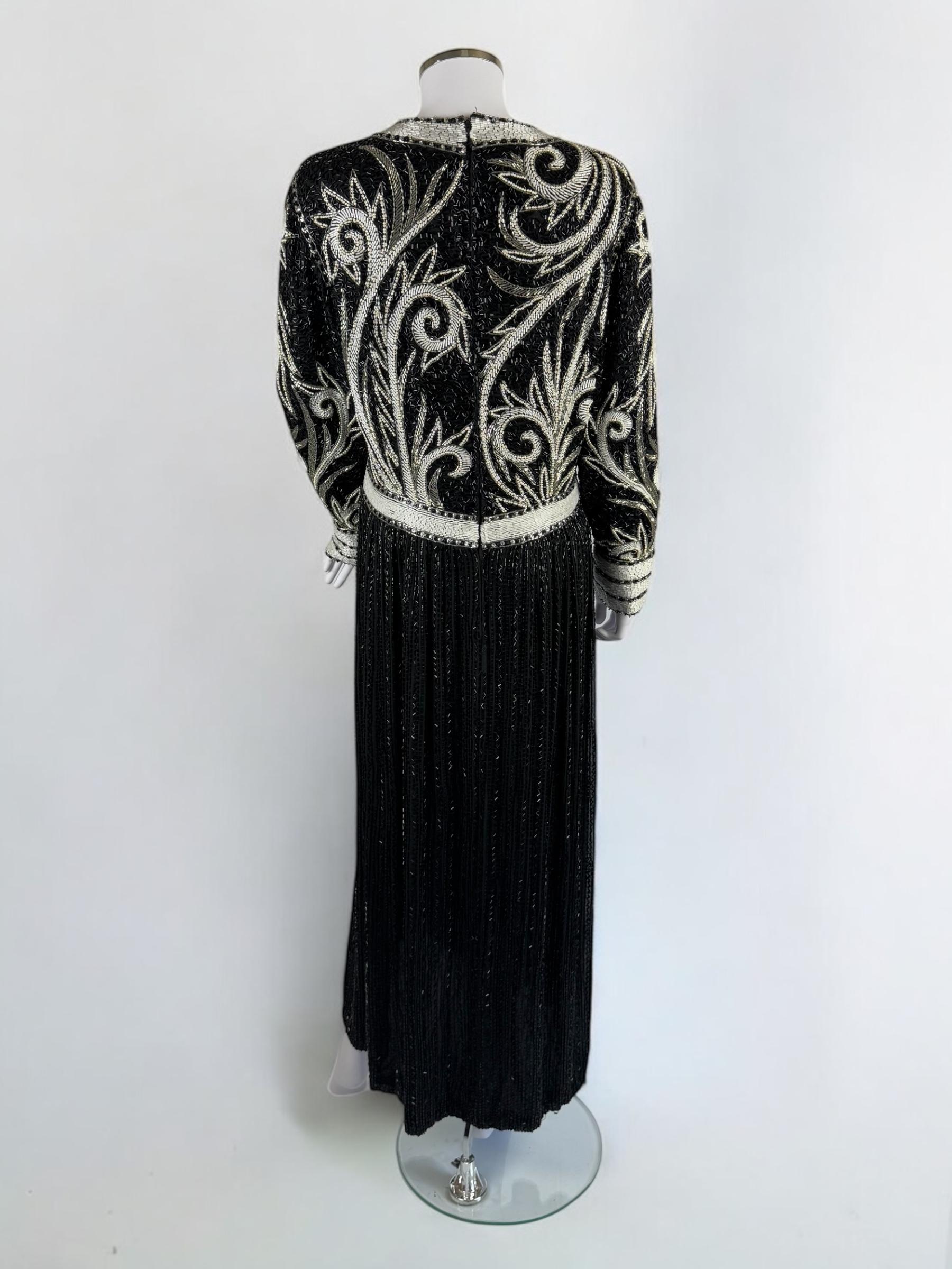 Bob Mackie Perlenbesetztes Seidenkleid, 1980er Jahre im Angebot 1