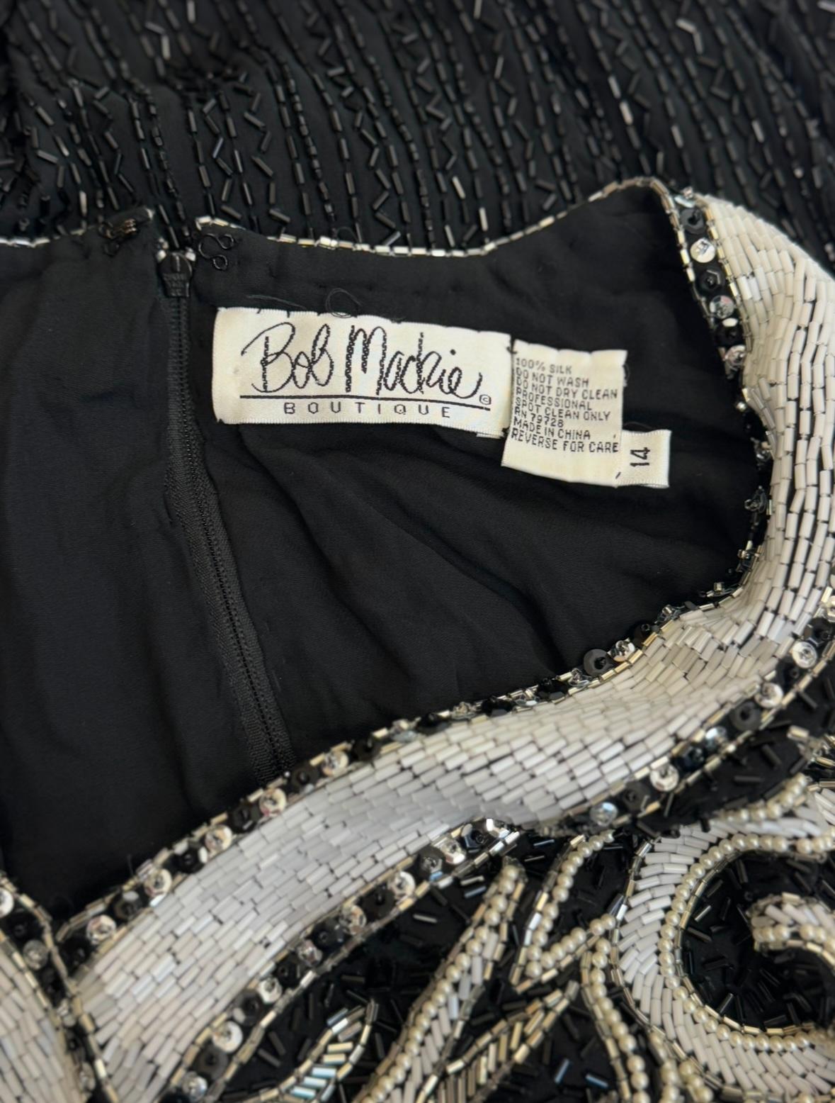 Bob Mackie Perlenbesetztes Seidenkleid, 1980er Jahre im Angebot 2