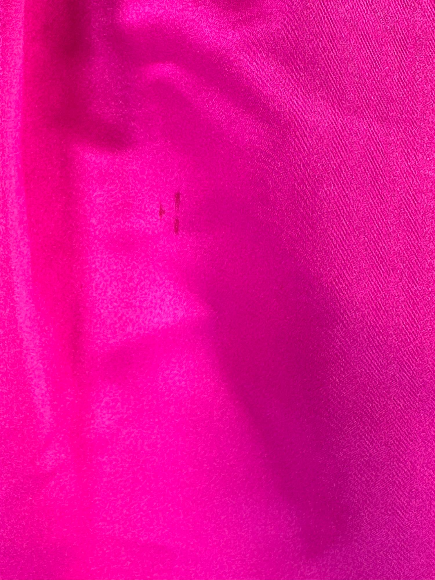 Bob Mackie Strapless Beaded Bodice Semi Full Skirt Evening Dress in Fuchsia 6  For Sale 9