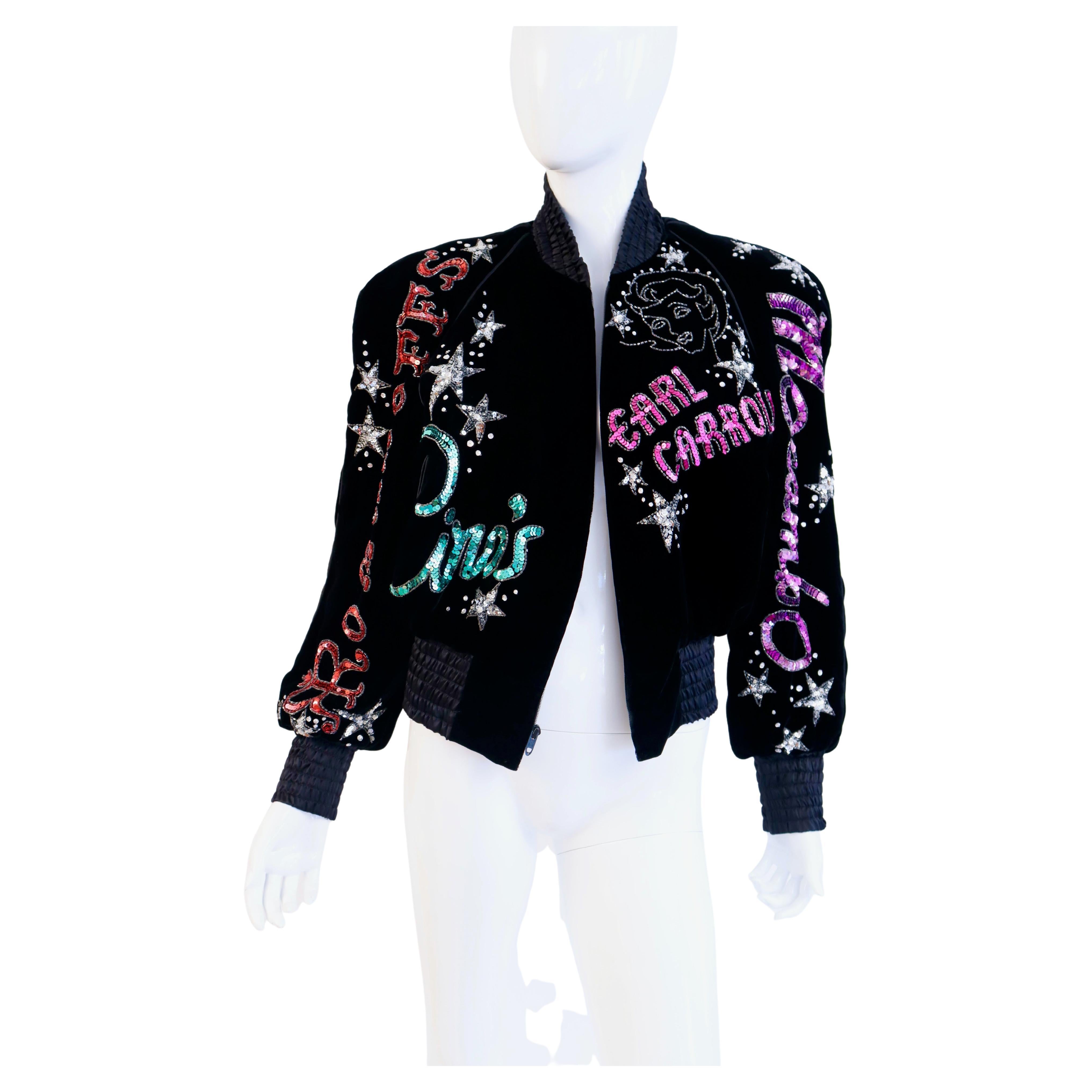 BOB MACKIE Vintage 80's Old Hollywood Themed Sequin Jacket For ...