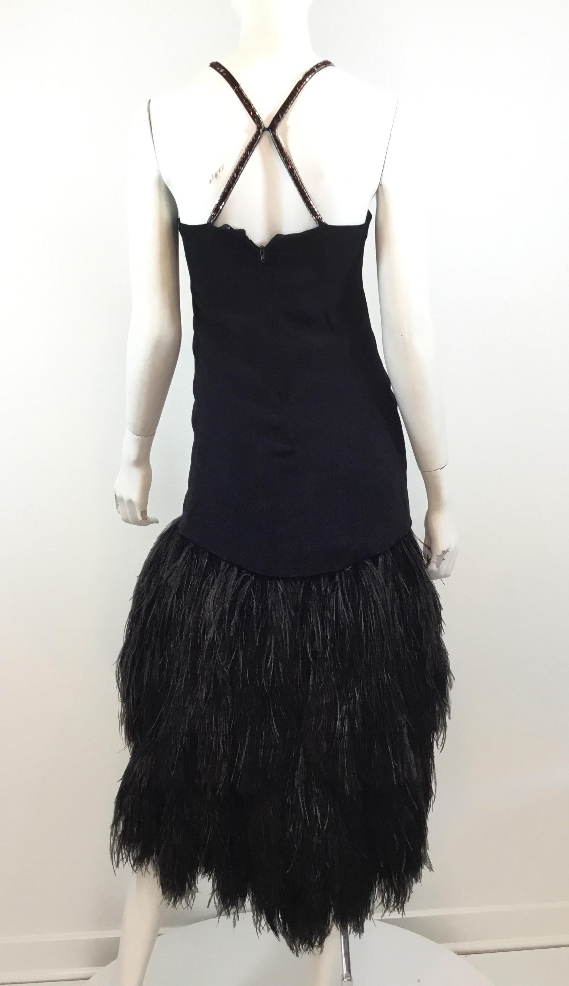 vintage ostrich feather dress