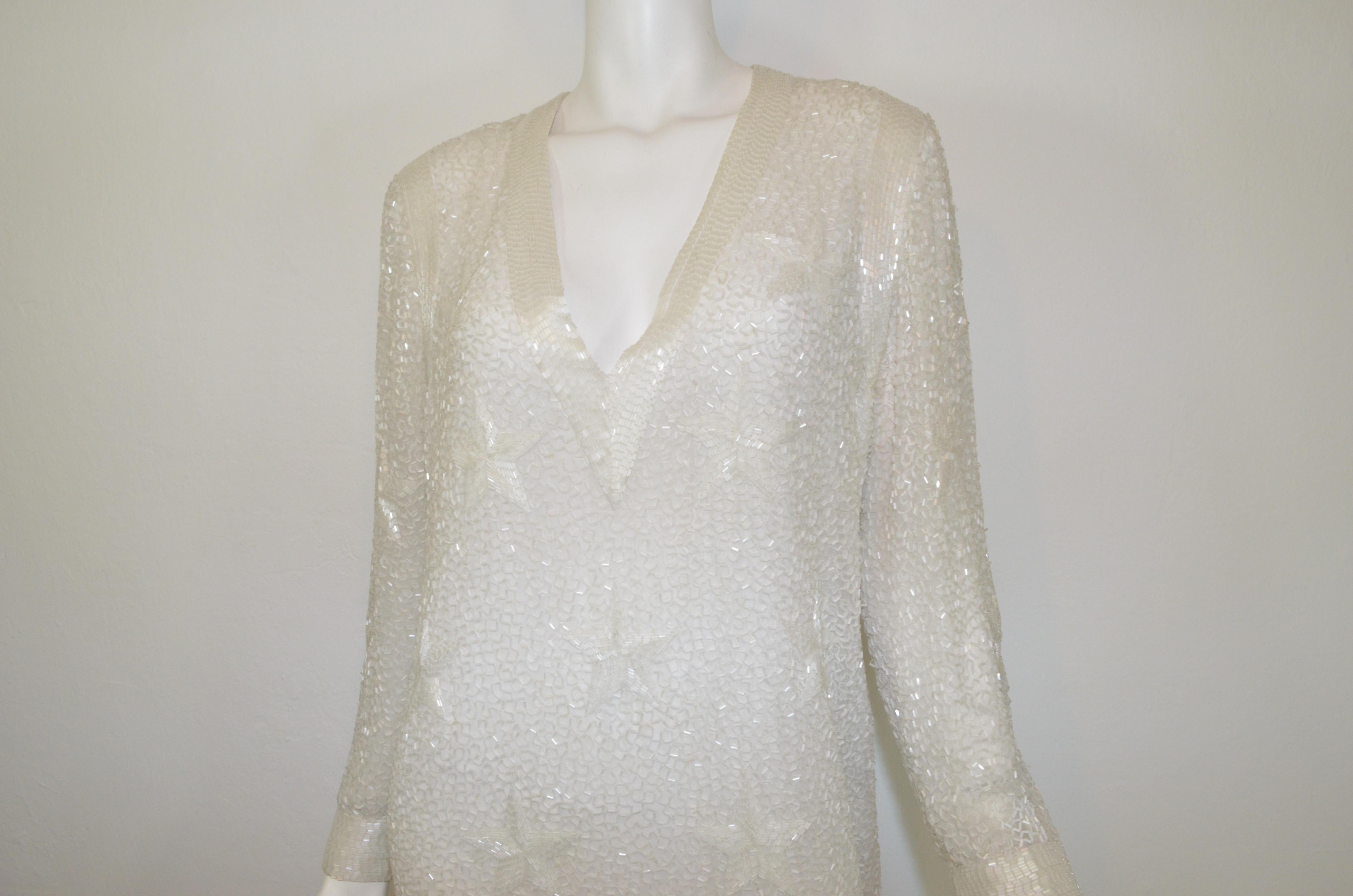 Bob Mackie Vintage Fully Beaded Dress with Star Motif In Good Condition In Carmel, CA