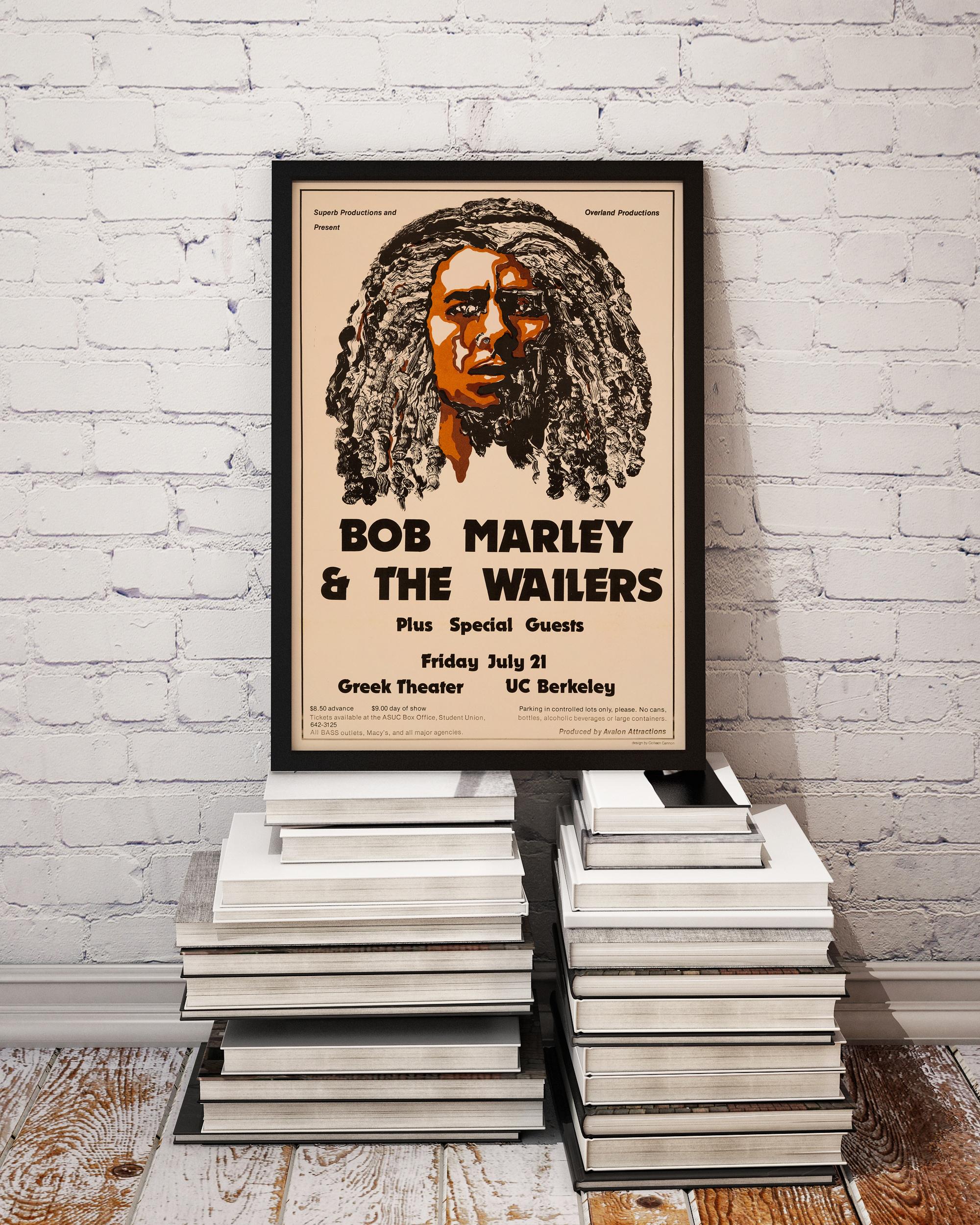 Post-Modern Bob Marley & The Wailers Original Vintage Concert Poster, UC Berkeley, 1978