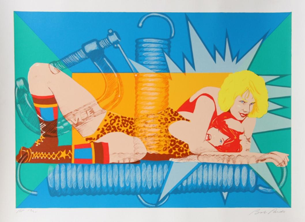 Wrestling, Signed Pop Art Screenprint by Bob Pardo