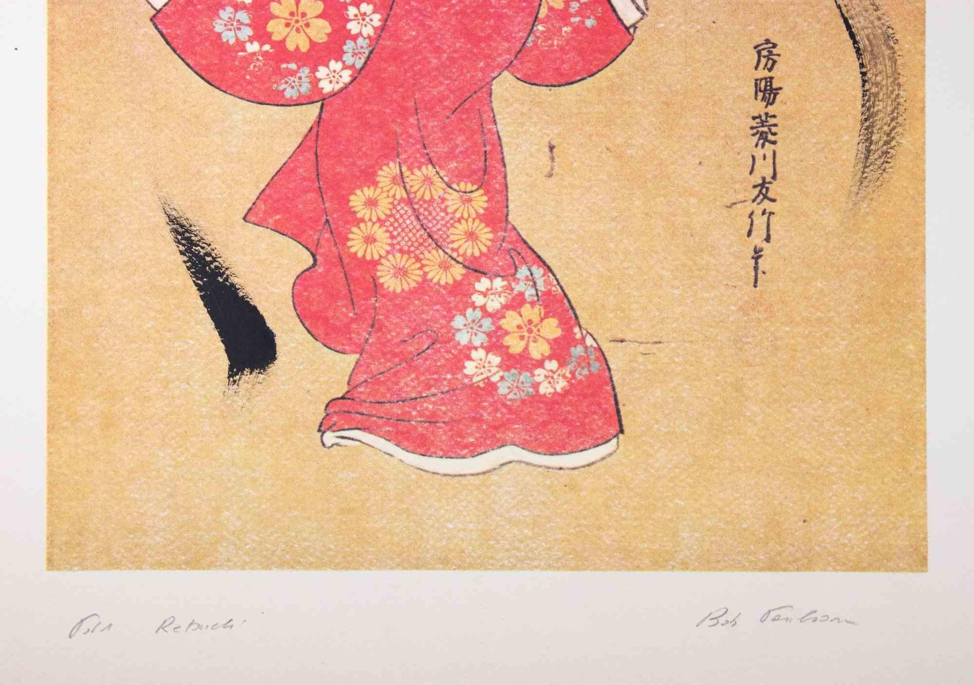 Geisha – Lithographie von Bob Paulson – 1970er Jahre im Angebot 1