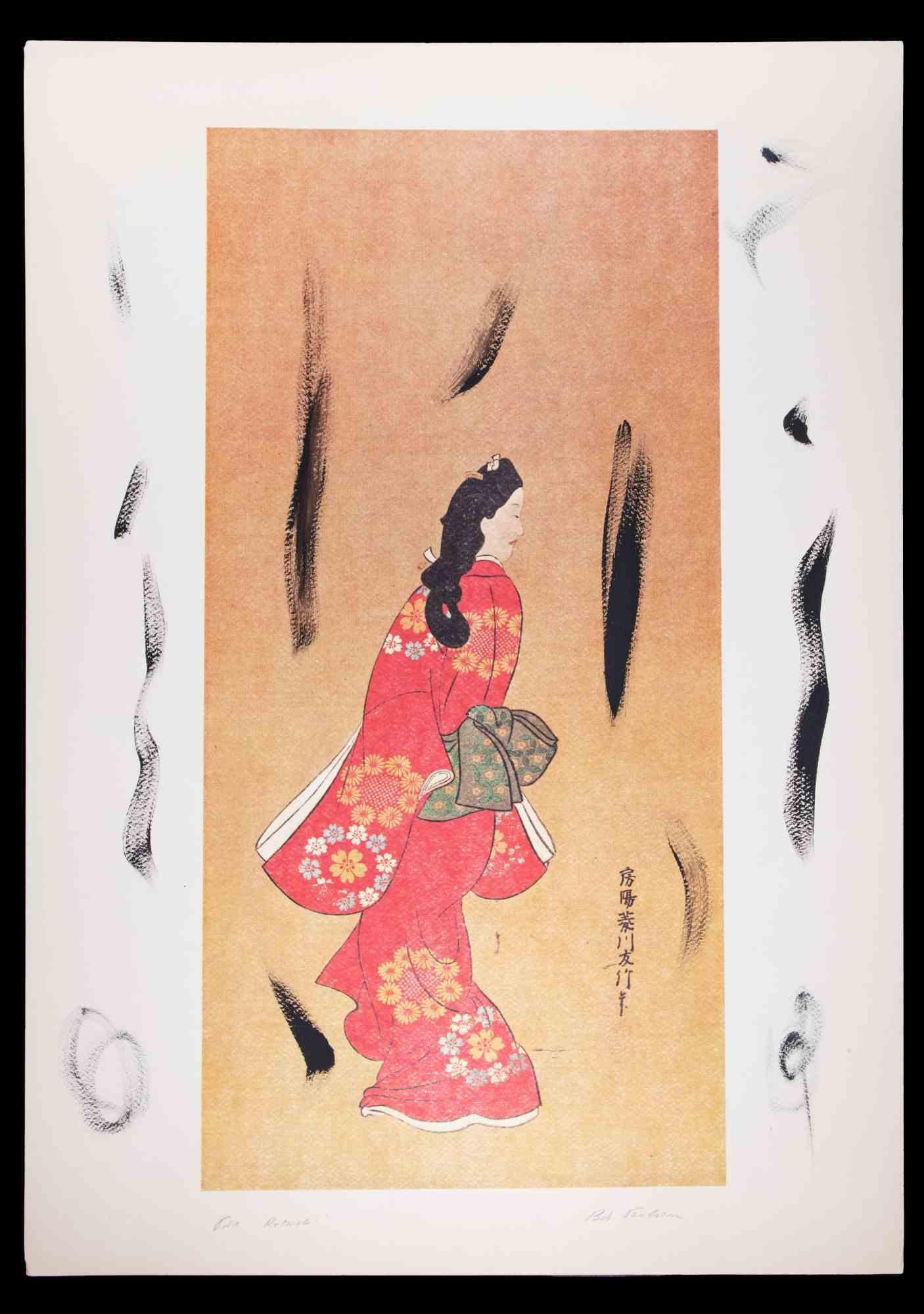 Geisha – Lithographie von Bob Paulson – 1970er Jahre