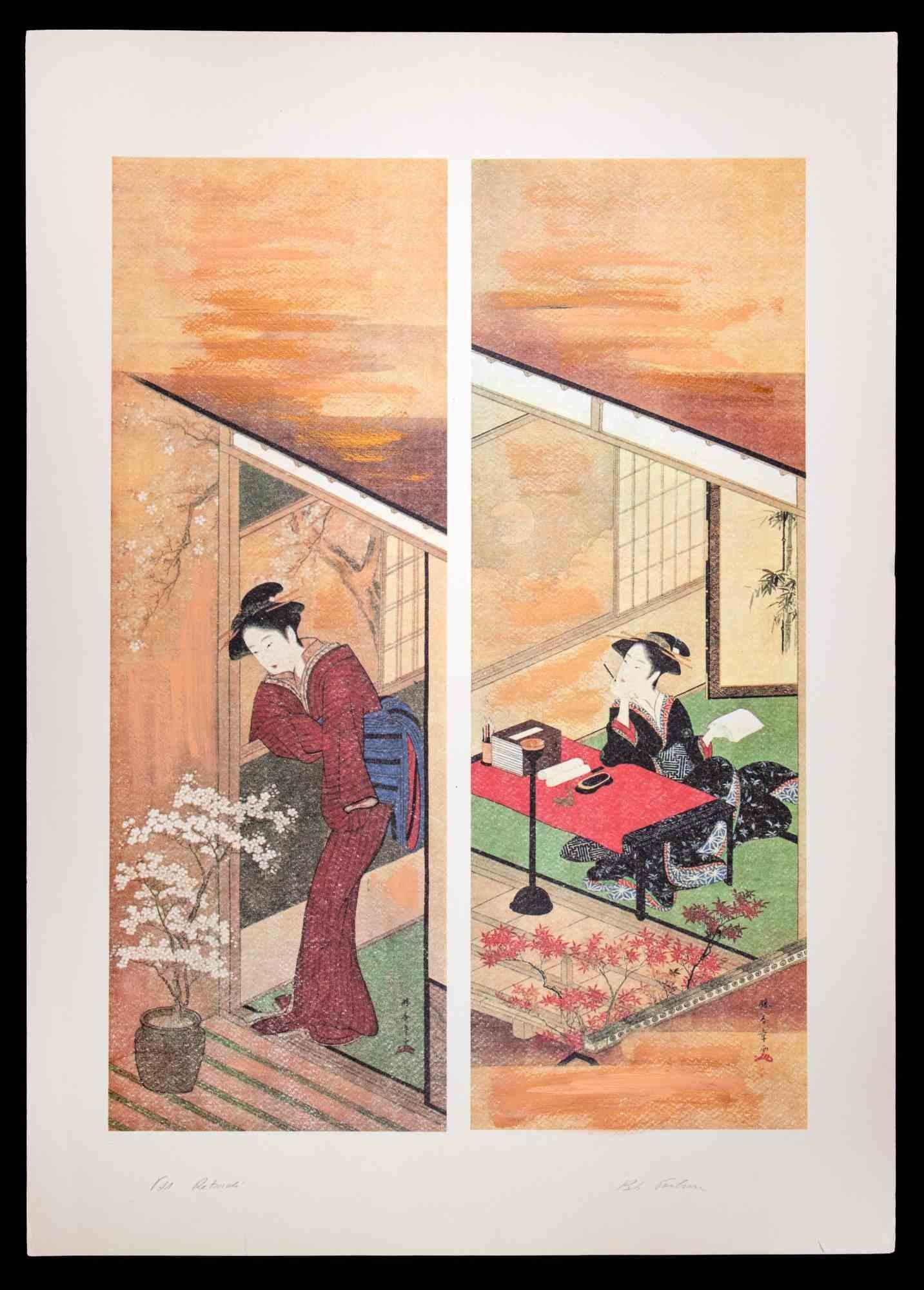 Geisha ist ein Originalkunstwerk von Bob Paulson aus den 1970er Jahren.

Die vom Künstler verwendete Technik ist Lithographie, Retusche.

Guter Zustand.

Artist Proof, handsigniert.

Herausgeber Fondazione Vincenzo Di Paolo.