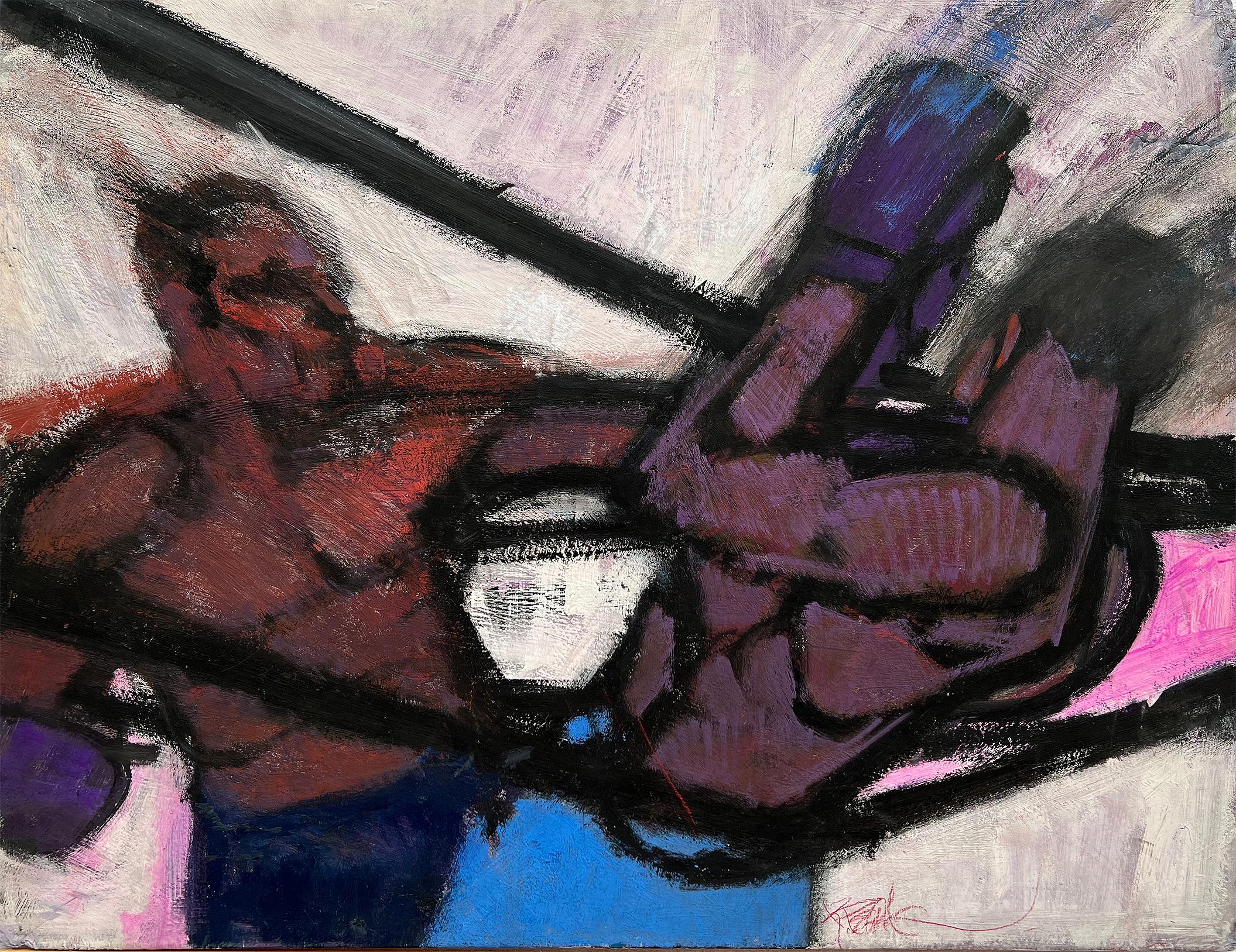 Boxer Knockout Punch - Esquire Magazine Mid- Century Sports - Action Painting For Sale 2