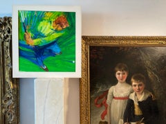 Golfer Swinging, Vintage 7 Up Ad "Get Real Action" in Green and Yellow - Golf